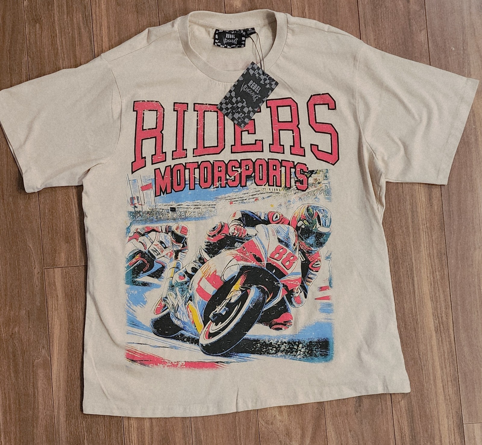 Rebel Vengeance T-Shirt Men&rsquo;s Sz XL Riders Motorsports Racing Rebel Series Tee