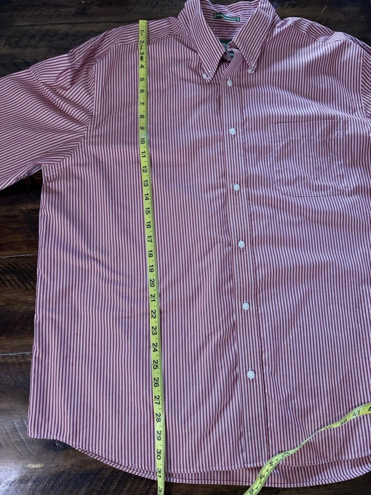 Eddie Bauer Wrinkle Resistant Red Stripe Button Down Shirt XL Cotton