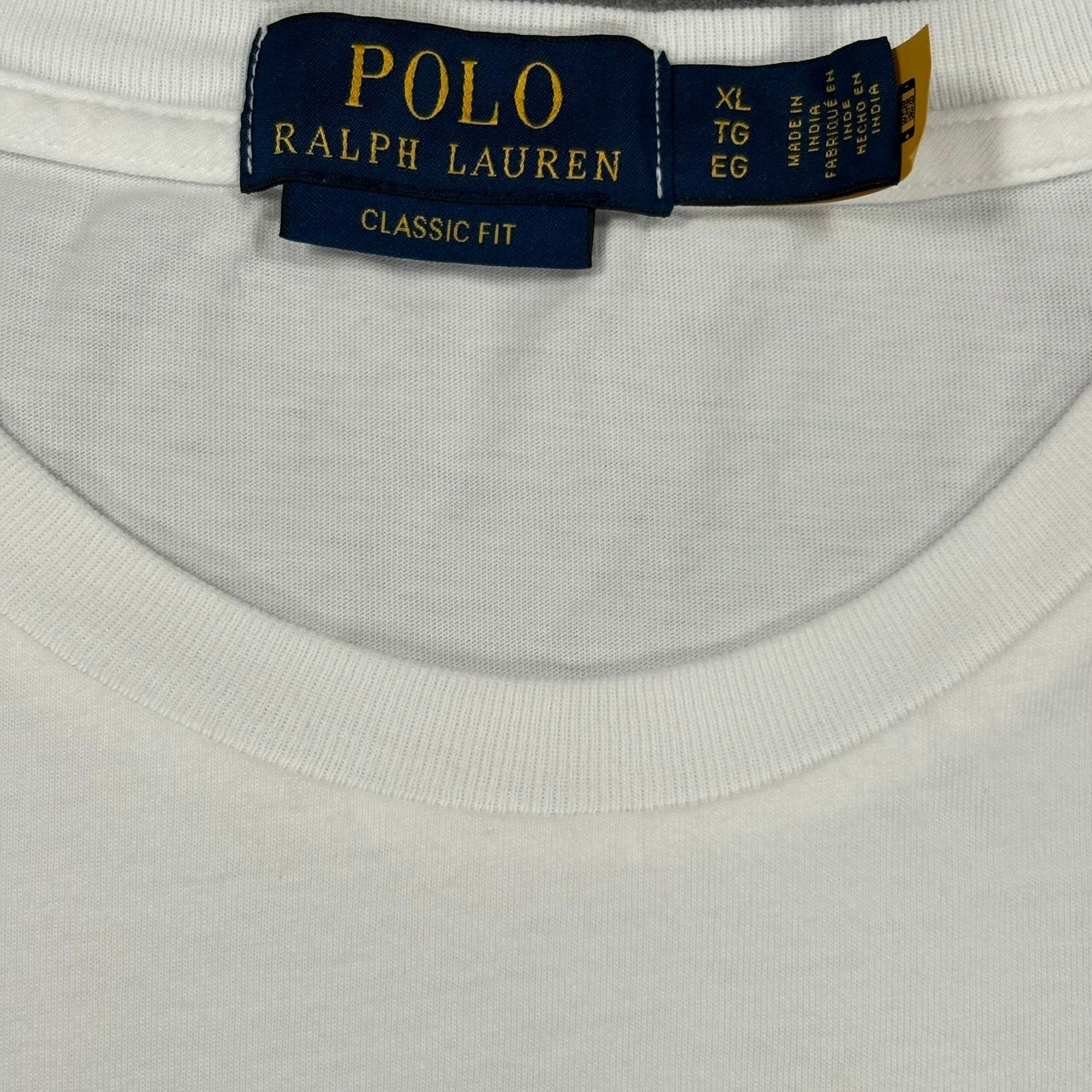 Polo Ralph Lauren Big Pony Patchwork T-Shirt Mens XL White Classic Preppy Tee