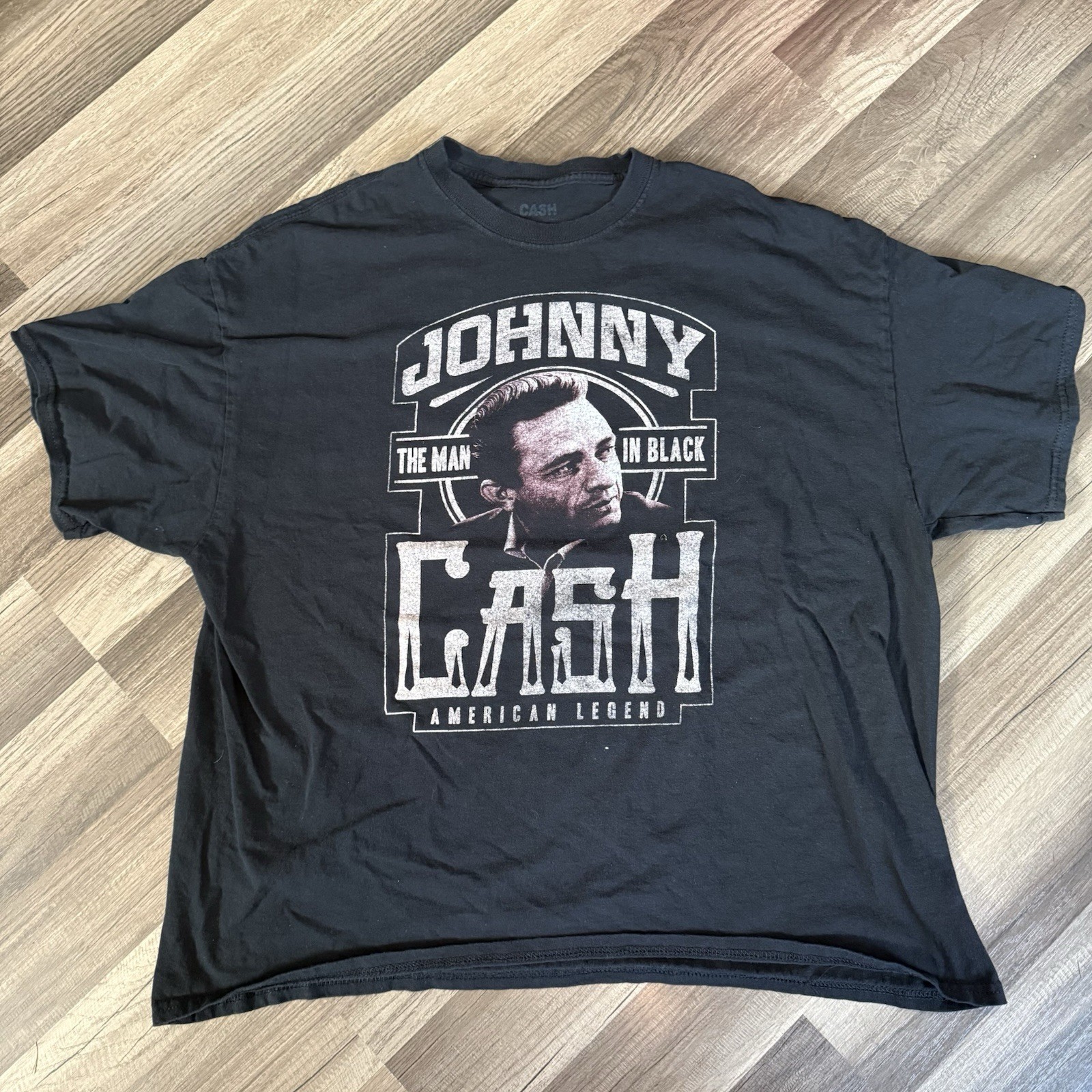 Cash Johnny Cash The Man In Black American Legend Black Graphic Tee Mens XL