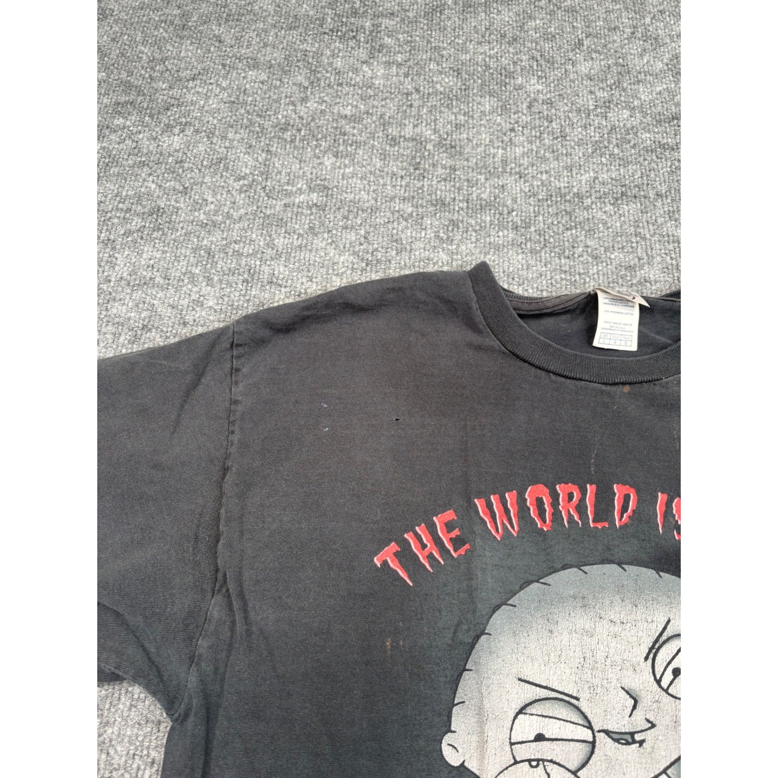 Vintage 2005 Family Guy Stewie Griffin The World Is Mine T-Shirt Black Large
