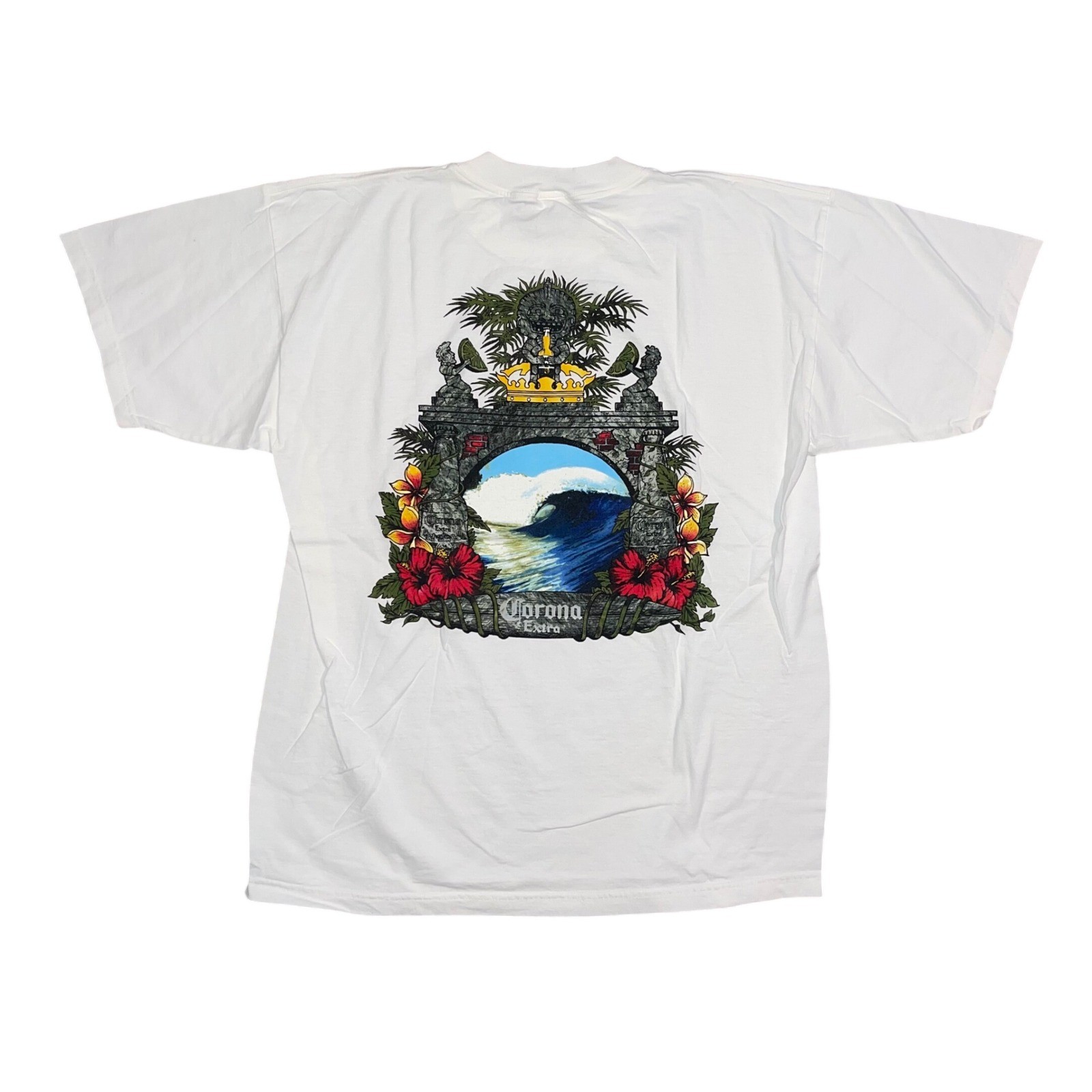 Vintage Corona Extra Beer T-Shirt White XL AAA Alstyle Surf Tiki Graphic Tee