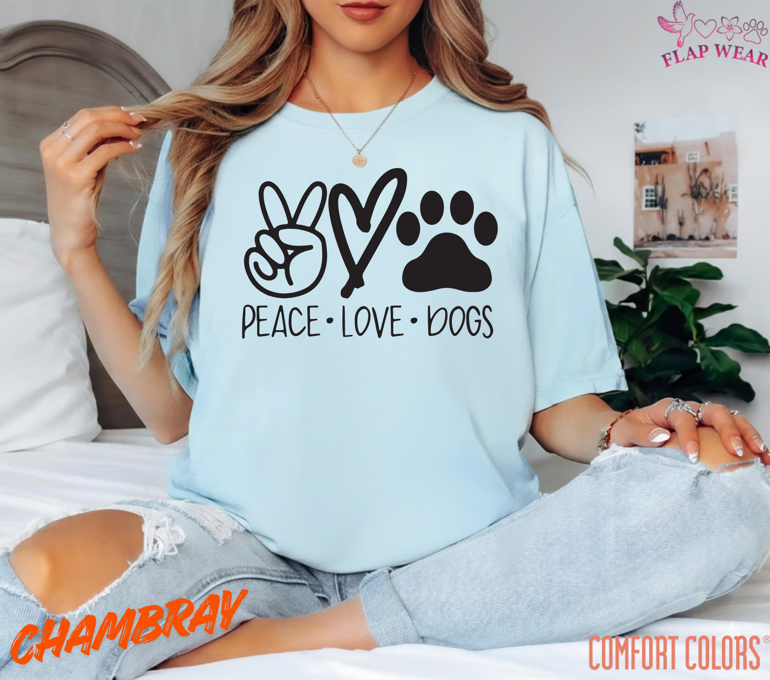 Unisex Peace Love Dogs Printed T SHIRT,T shirt women,T shirt men,T shirt vintage