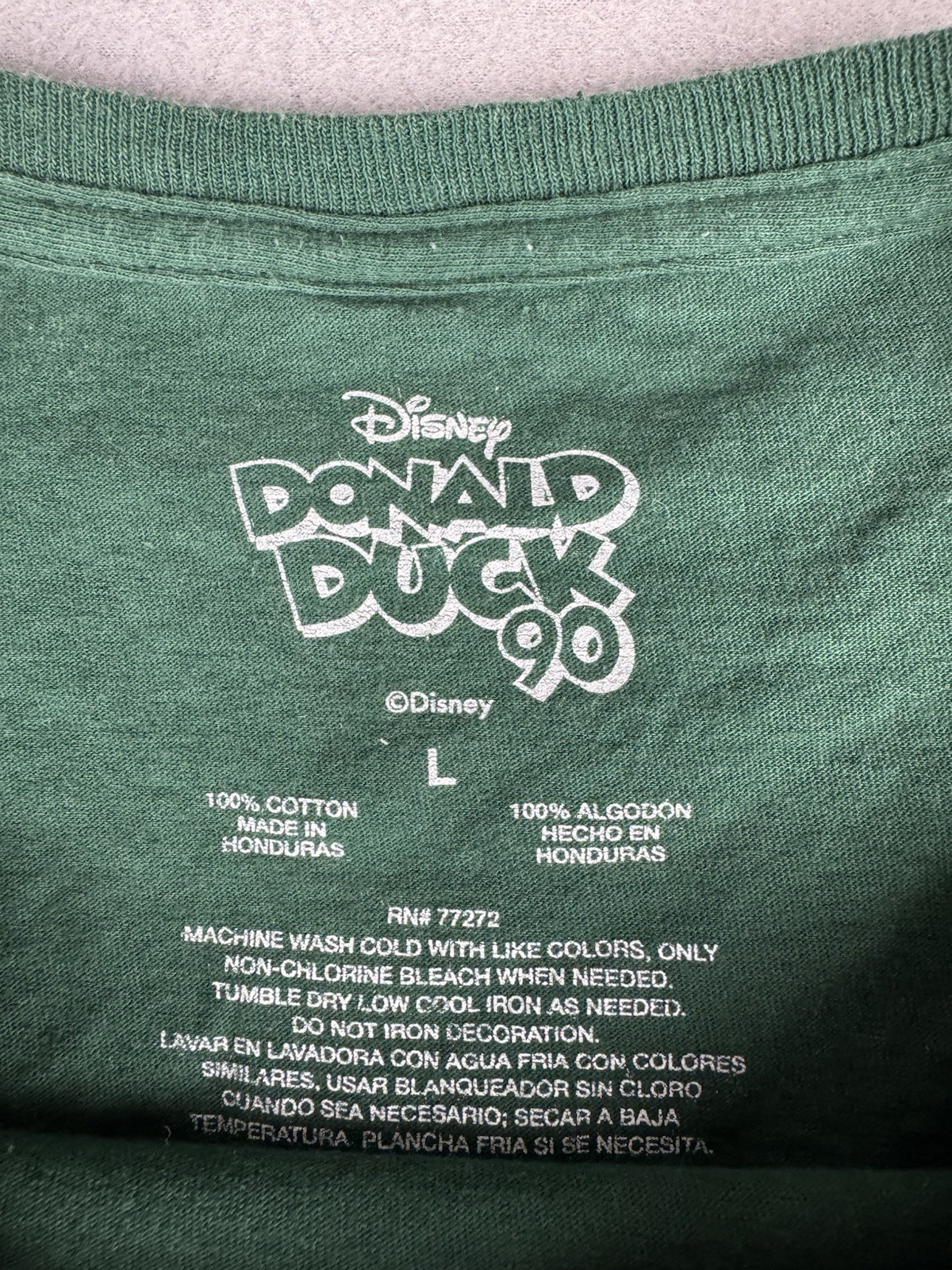 Disney Donald Duck Performance Racing Graphic T-Shirt~Adult Size Large~Preowned