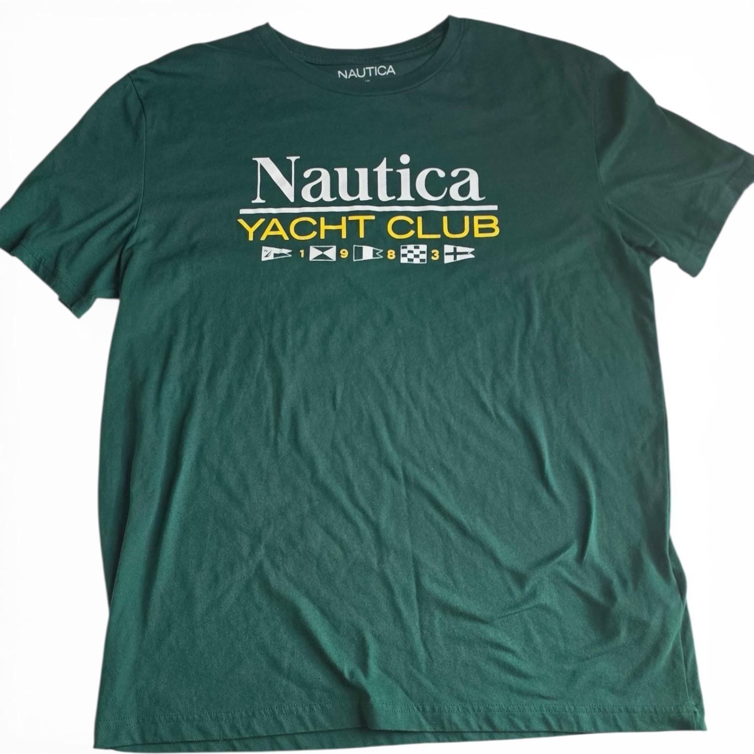 Nautica Men&rsquo;s Yacht Club Green Graphic Crew Neck Short Sleeve T-Shirt XL