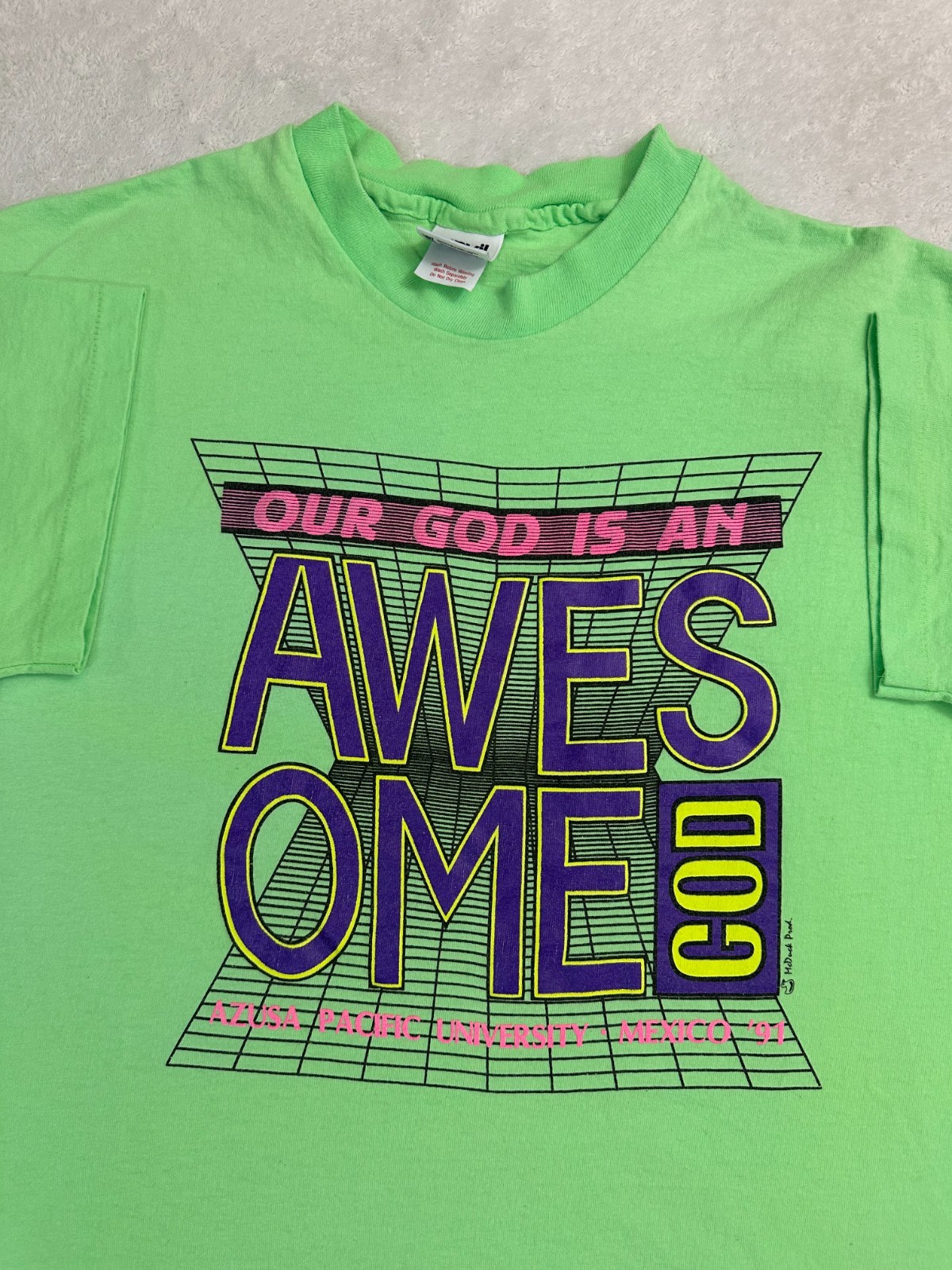 Vintage 1990s Azusa Pacific University Our God Is Awesome T-Shirt, M Barely Worn