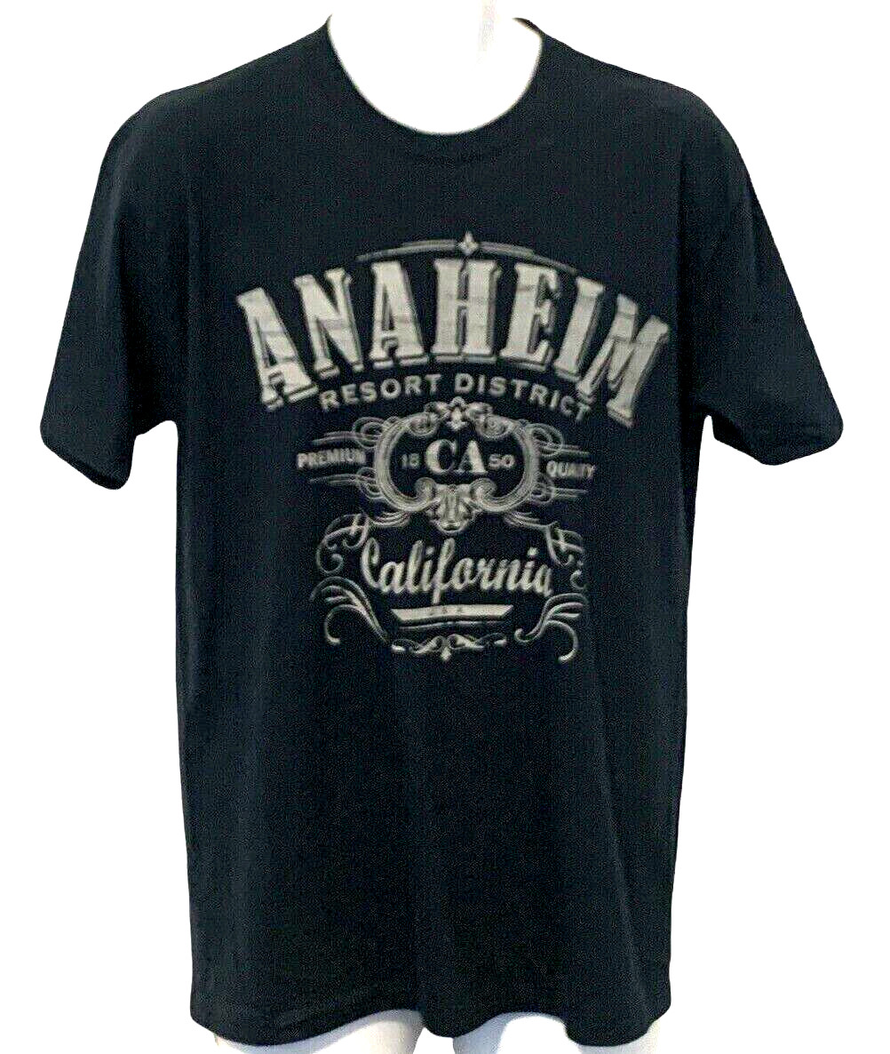 SUNA Mens Anaheim Resort District Graphic T Shirt Size M Blue Short Sleeve