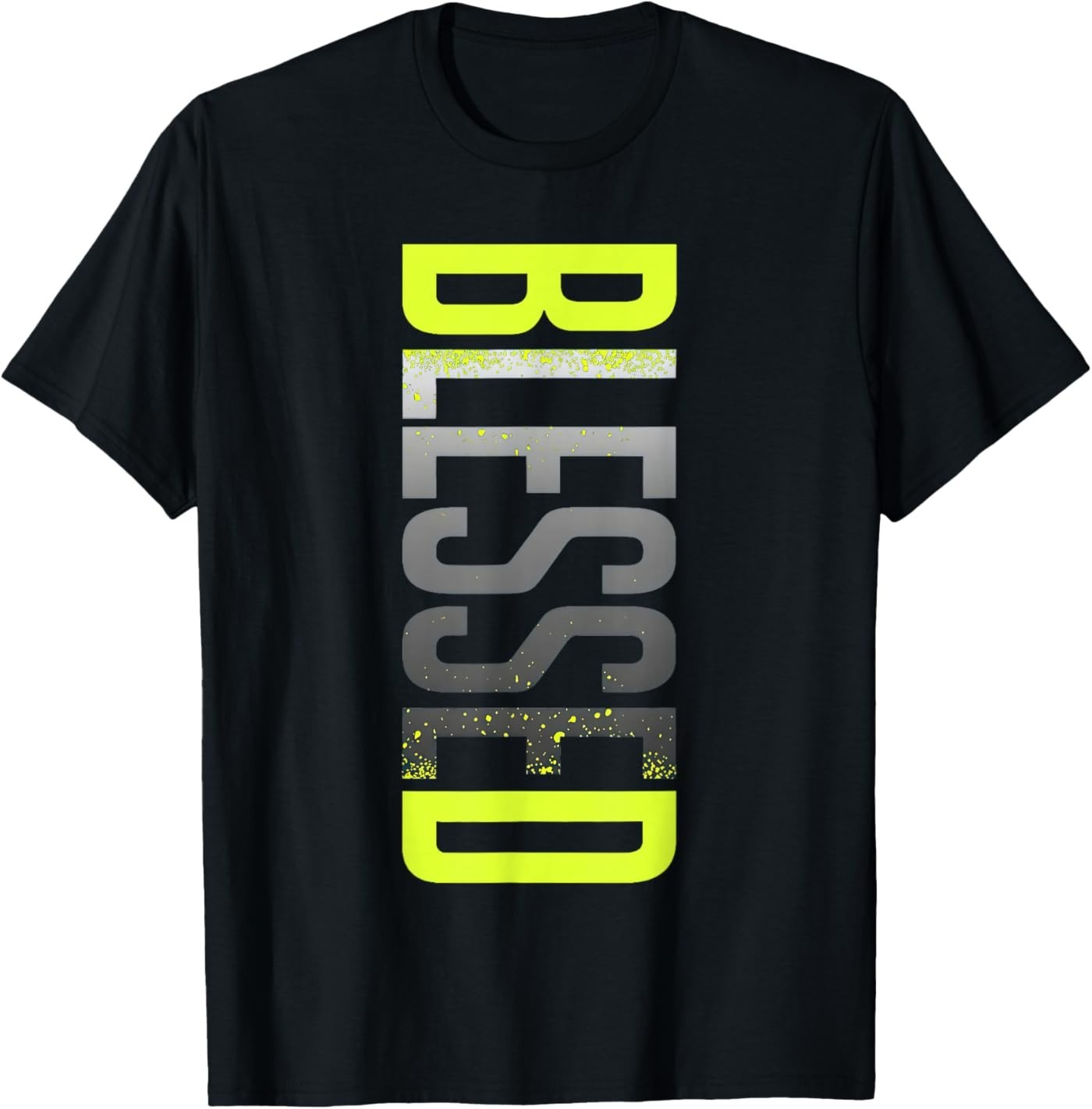 Neon Yellow Black Cool Grey Graphic Match T-Shirt
