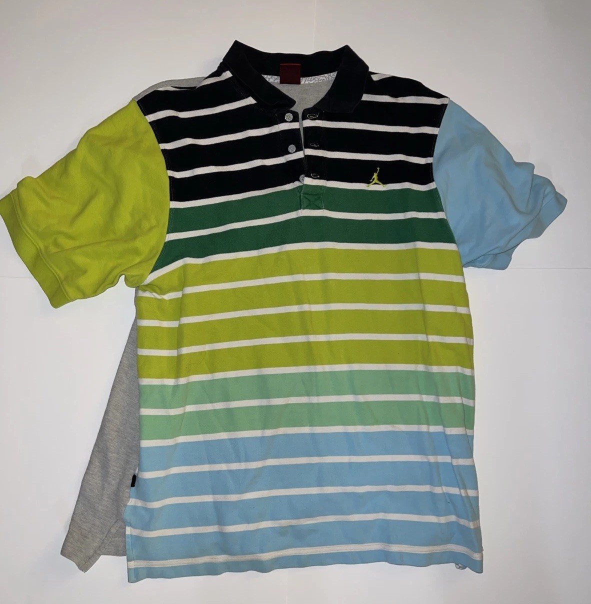 Vintage Air Jordan Brand Polo Og Y2k Sz 3xl Multi Color Stripes Horizontal