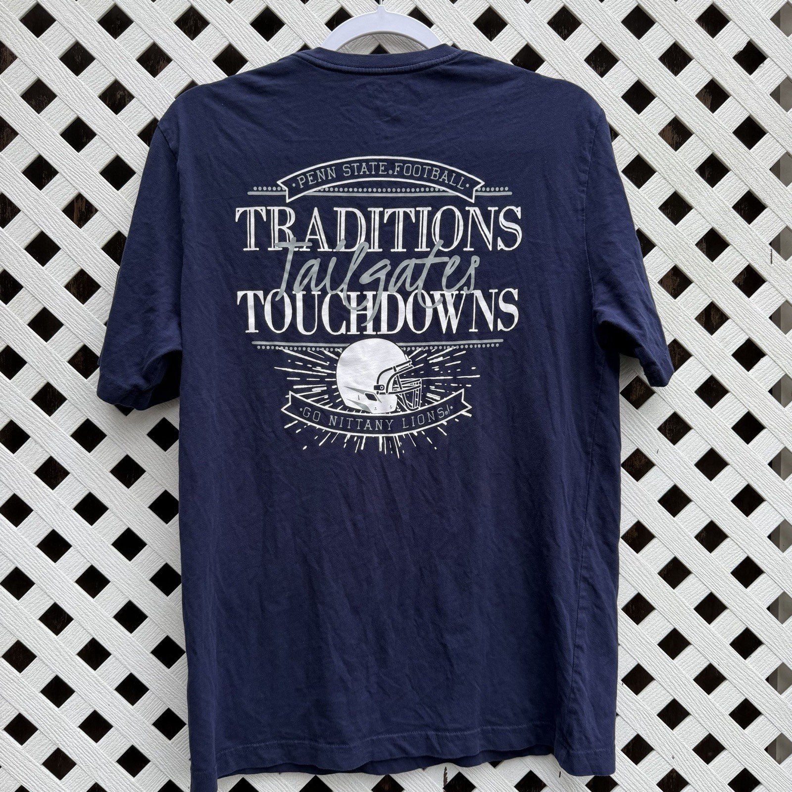 Champion Penn State Nittany Lions Game Happy Valley Football Blue Shirt Size M