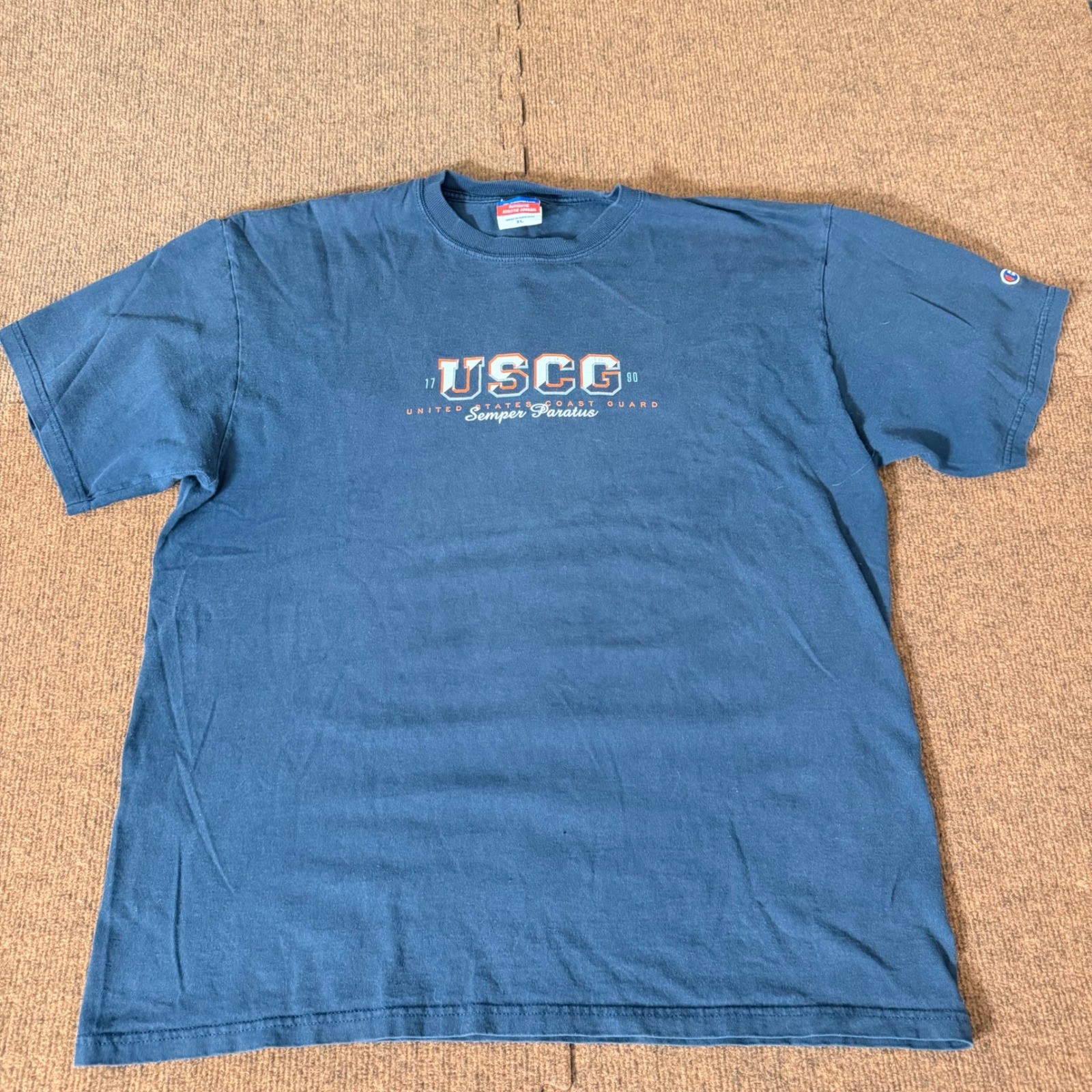 Champion USCG United States Coast Guard T-Shirt Mens XL Navy Semper Paratus Tee