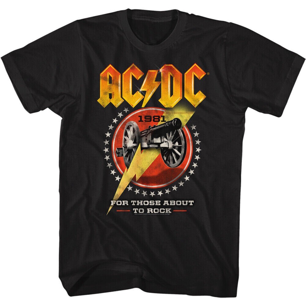 ACDC 1981 For Those About To Rock We Salute You Black All Size Shirt AH1216