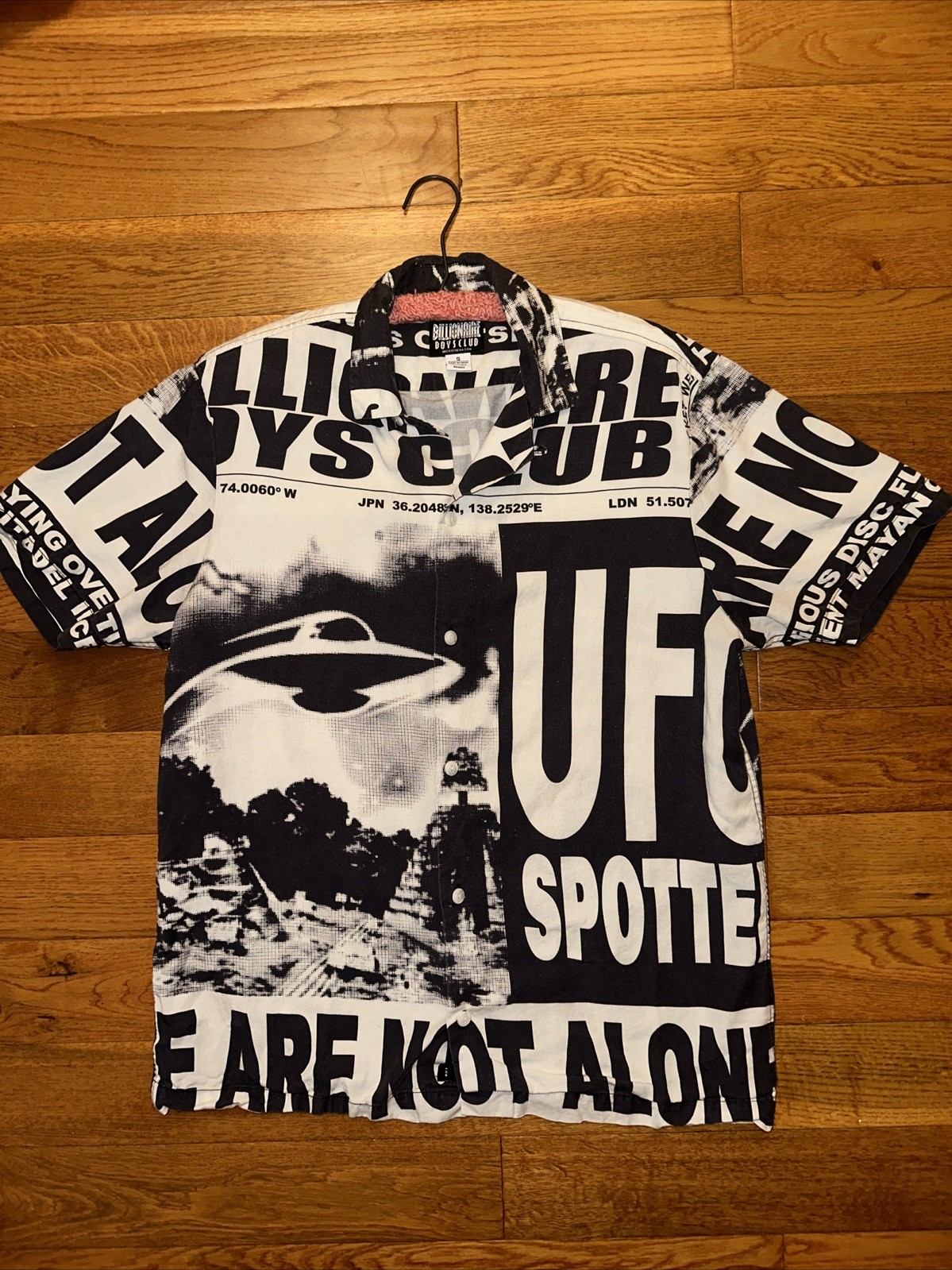 Billionaire Boys Club Men UFO Short Sleeve Woven Shirt White Small