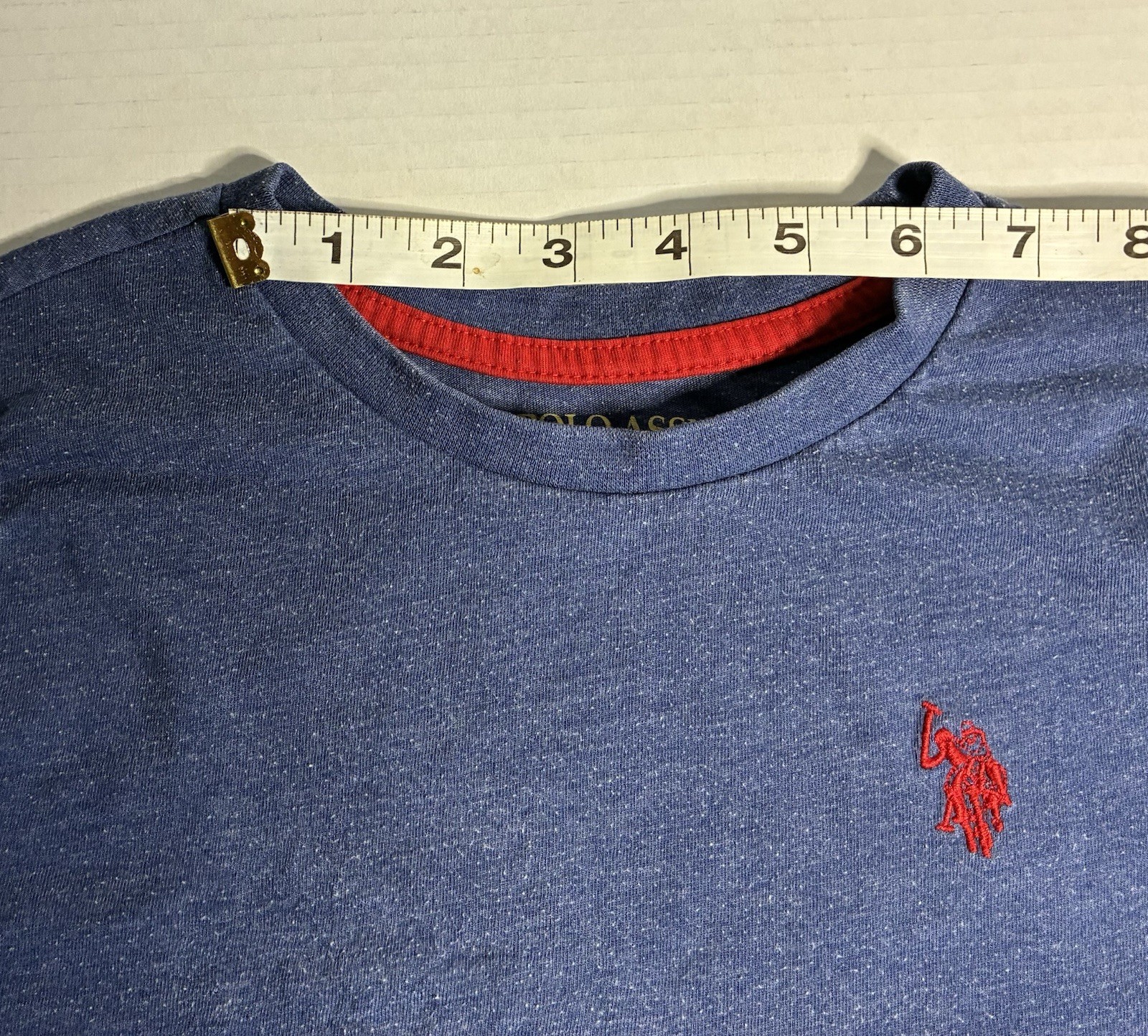 U.S. Polo Assn. Blue Solid Embroidered Logo Tee Cotton Blend Teen L (10-12)