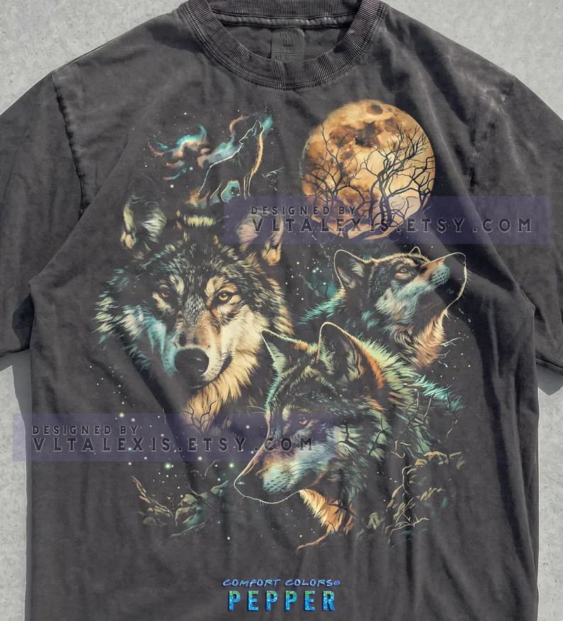 Wolf Howling Wolves Moonlight Predator Comfort Tee Wild Animal Nature