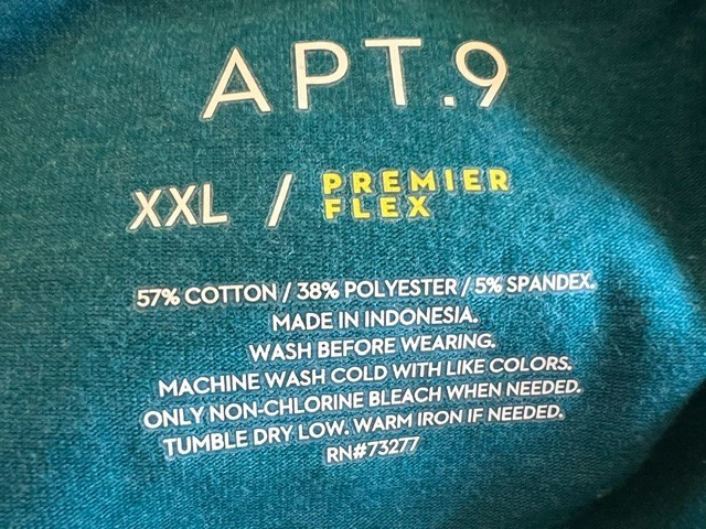 APT 9 Premier Flex crew neck tee shirt size XXL mens