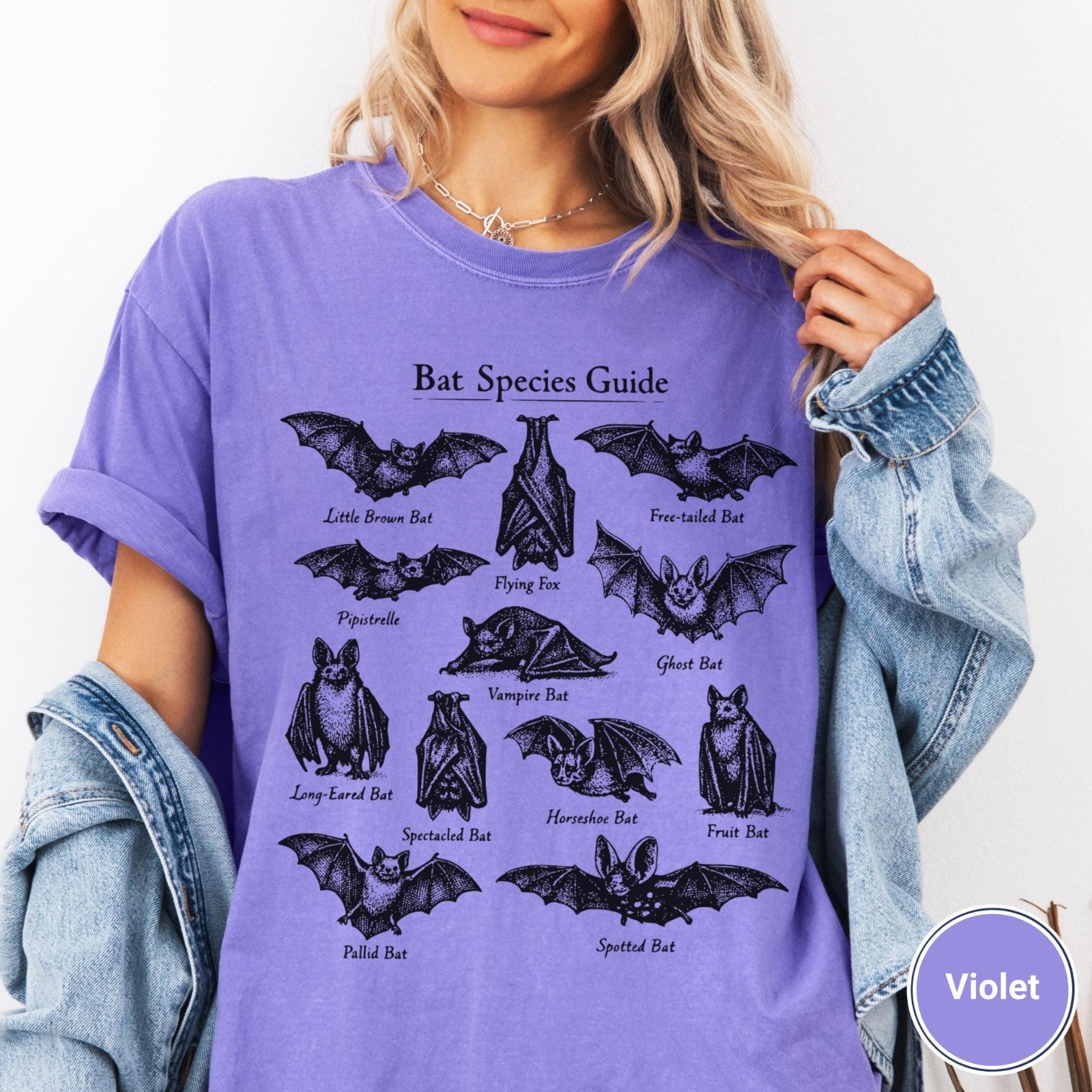 Vintage Bat Shirt Retro Science Biology Goth Nature Lover Halloween Tee