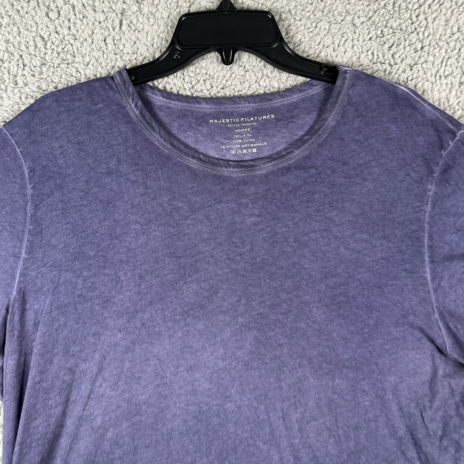 Majestic Filatures Deluxe T-Shirt Mens XL Hand Dyed 100% Cotton Crew Neck Purple