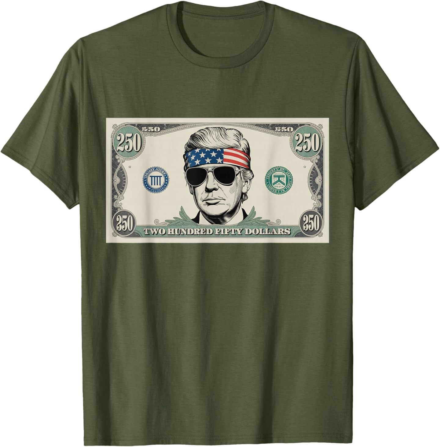Commemorative 250 Years Dollar Bill Design Trump Funny T-Shirt