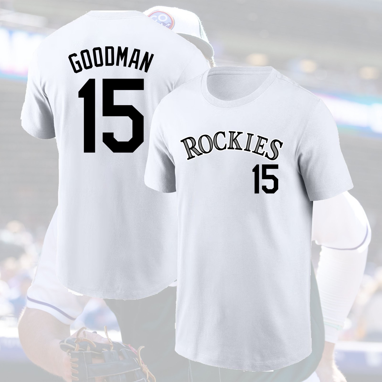 SALE 30% – Hunter Goodman #15 Colorado Rockies 2025 Name & Number For Fans