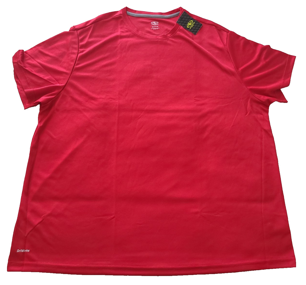 ATHLETIC WORKS Mens T-Shirt SIZE 3XL (54-56) DriWorks Short Sleeve Red