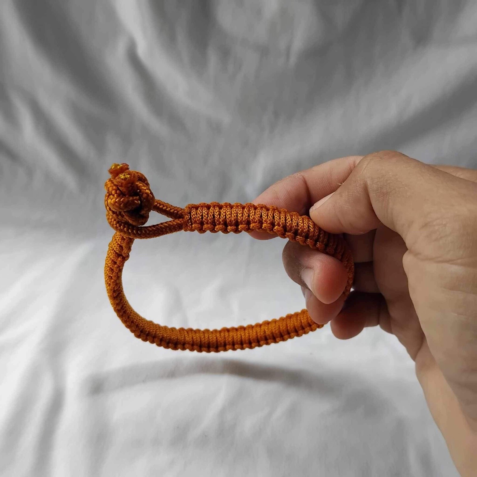 NEW Buddhist alms bowl strap, braided rope style, centipede pattern, length 30cm