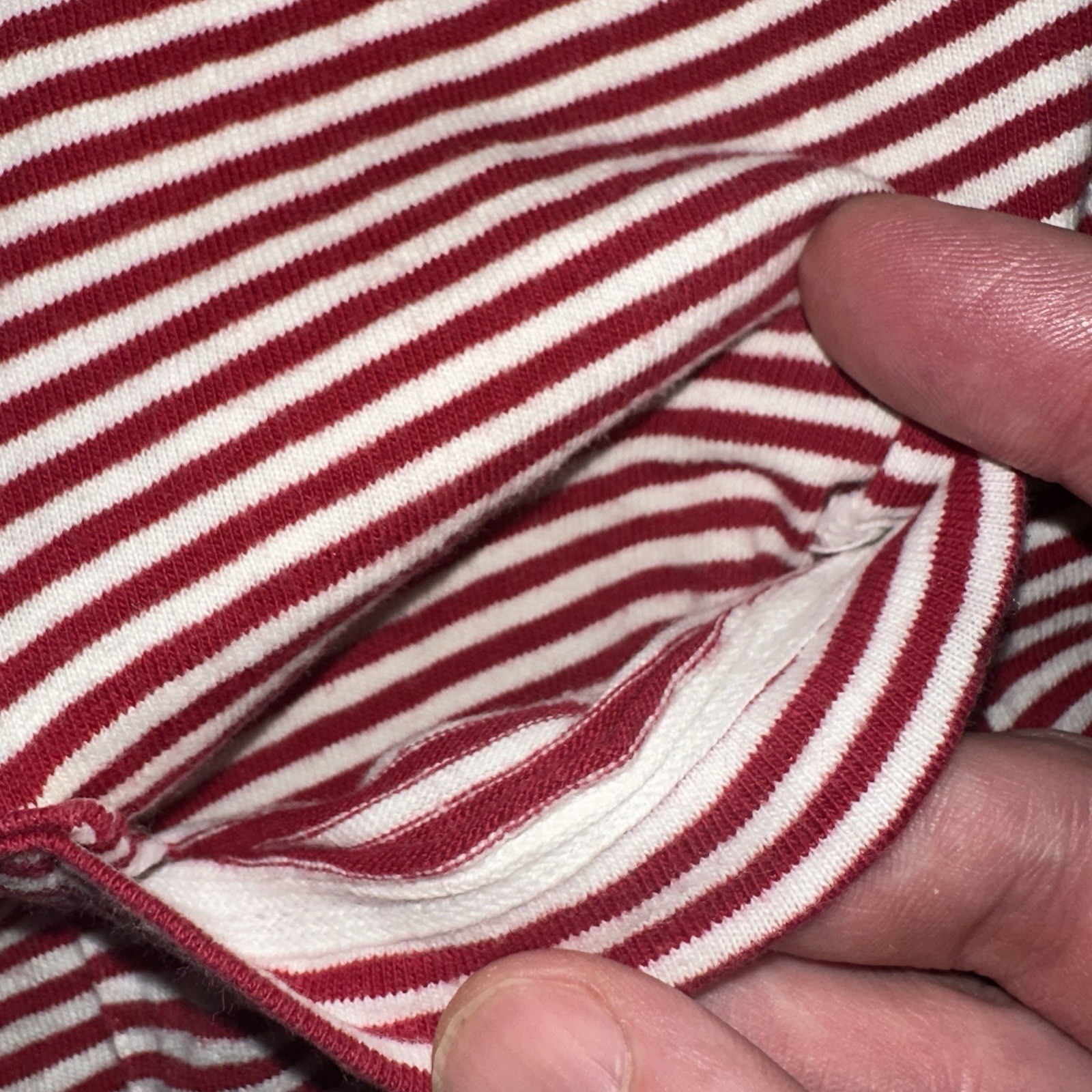 Vintage Towncraft JC Penney Striped Selvedge Pocket T Shirt Sz XL Single Stitch