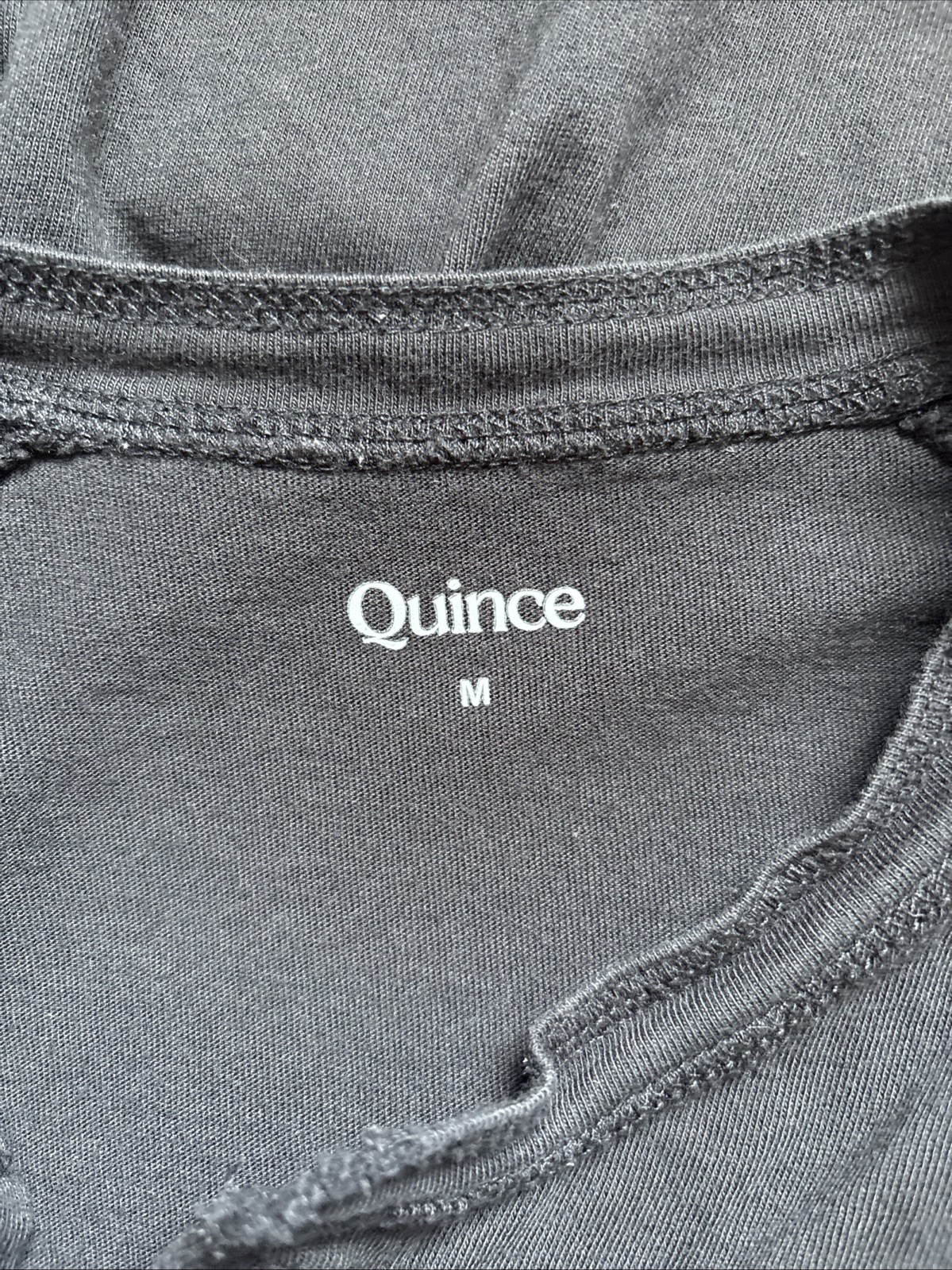 Quince Cotton Modal Long Sleeve Henley Tee Mens Medium Black Lightweight Capsule