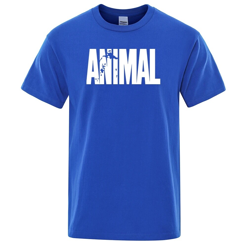 Animal T Shirt Mens Oversized Funny Tee Workout Gym 100% Cotton T-Shirts S -3XL