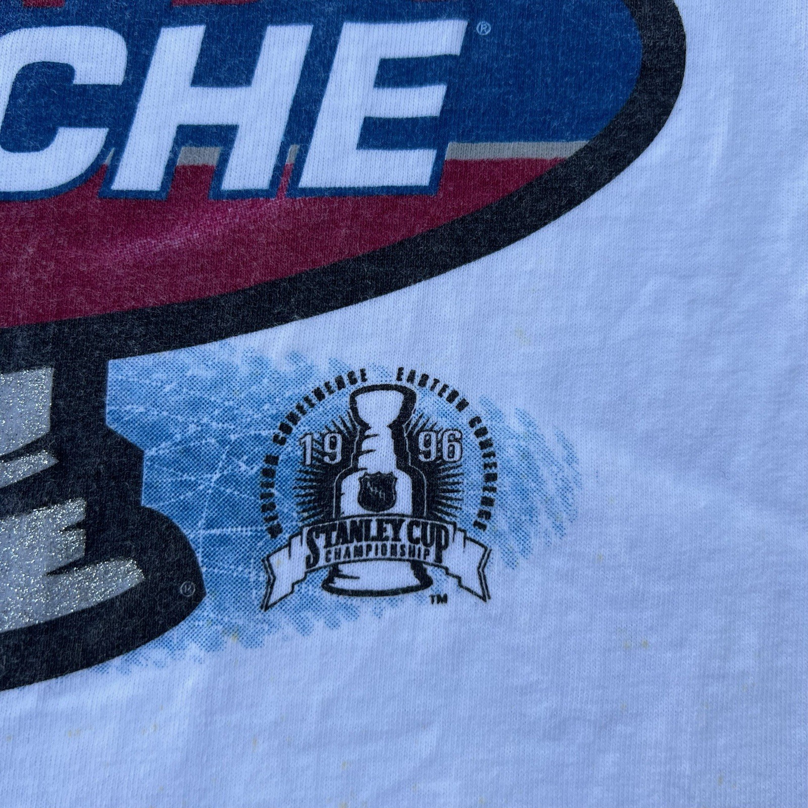 Vintage Starter NHL Colorado Avalanche 1996 Stanley Cup Champion T Shirt Men’s M