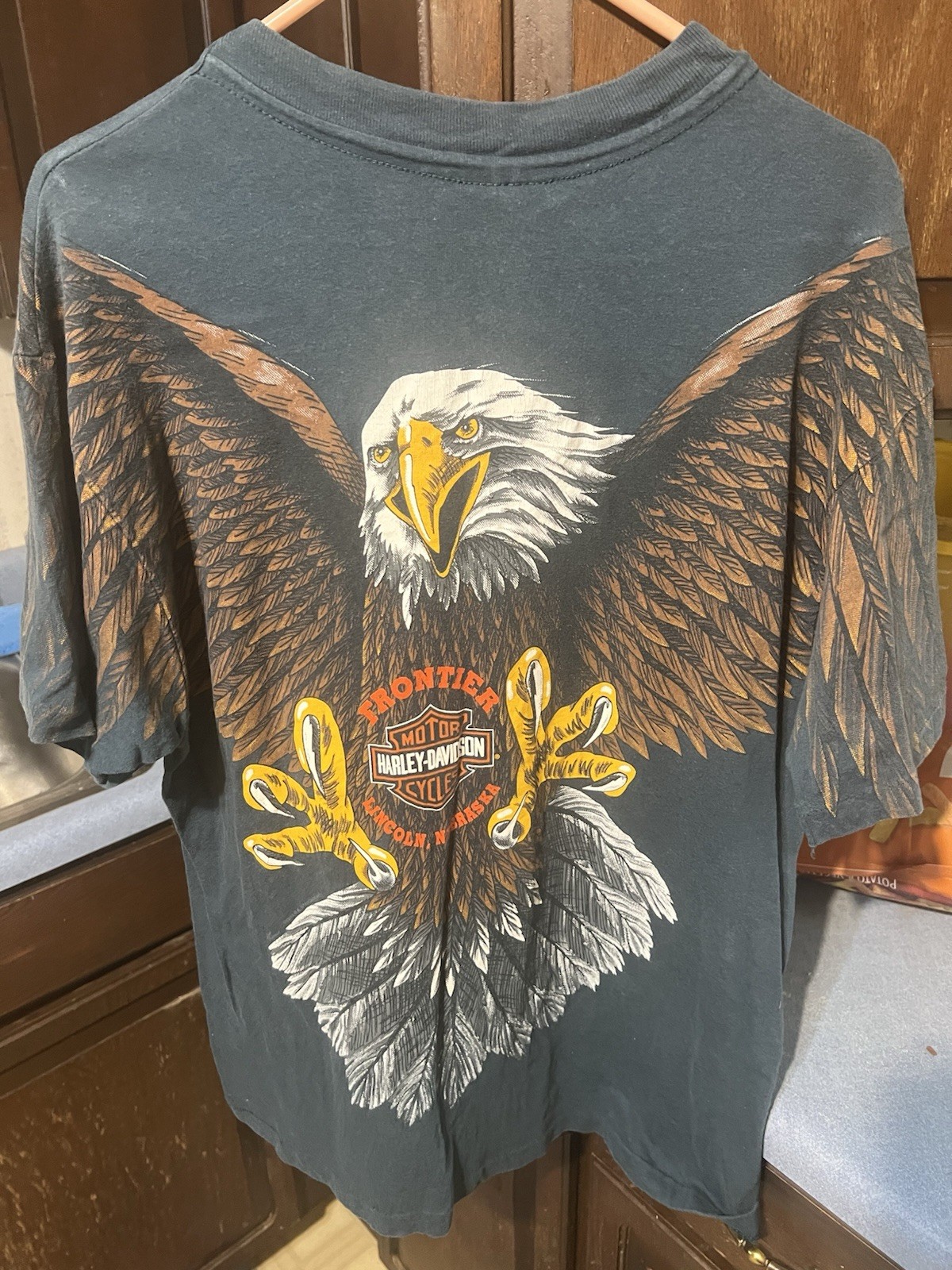 Vintage Harley-Davidson 1990s AOP Screaming Bald Eagle Men&rsquo;s Large Lincoln, NEB