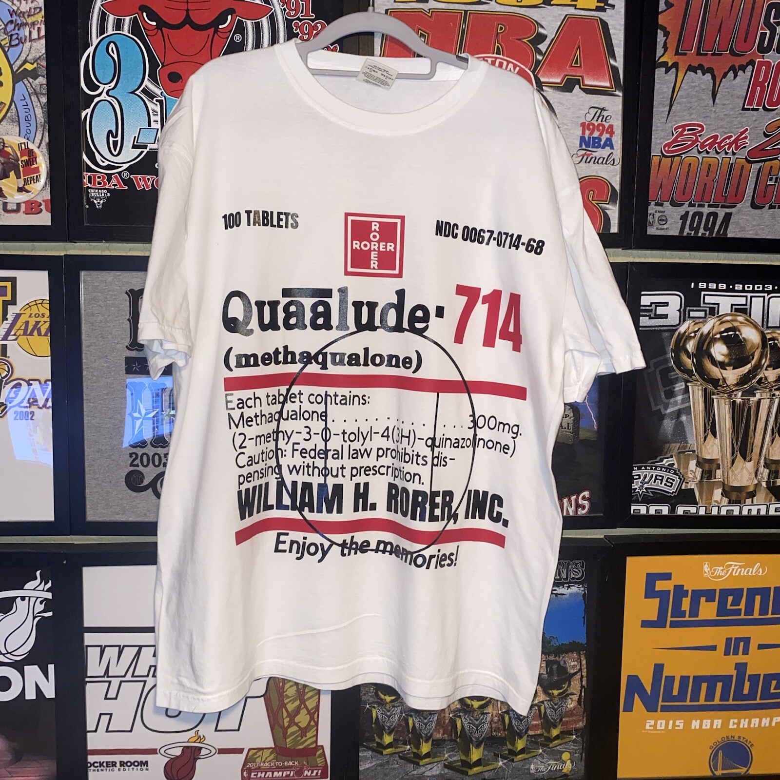 Quaalude Rorer 714 Custom T Shirt Wolf Of Wall Street Pill Drug CHOOSE YOUR SIZE