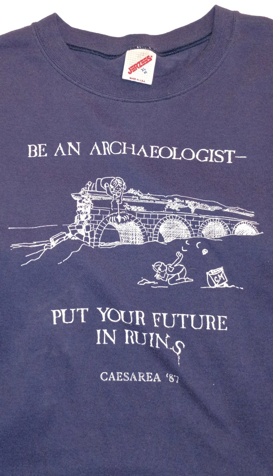 VGT Jerzees Graphic Print T Shirt Mens XL Caesarea Maritima in 87 archaeologists
