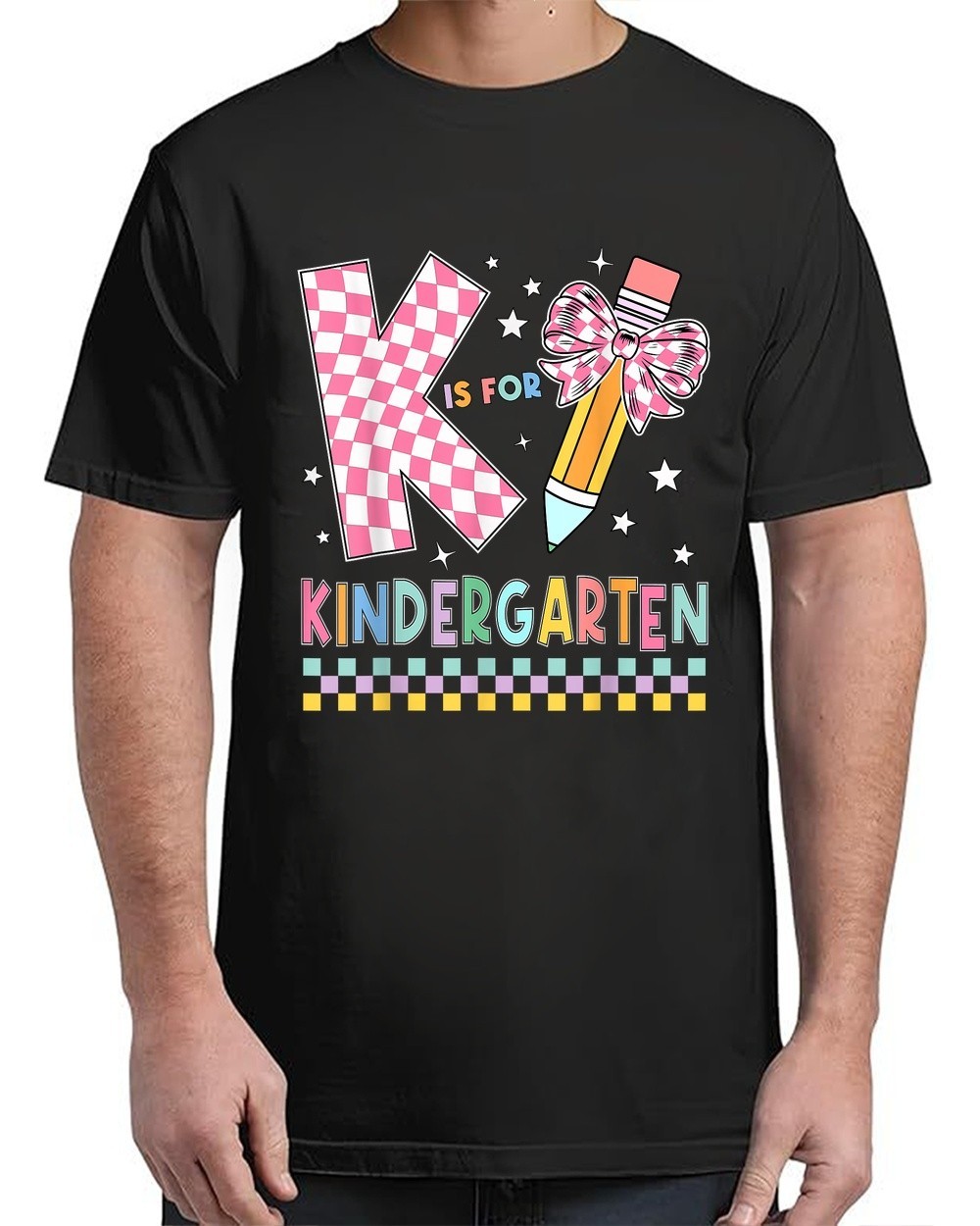 Back To School Pencil Bow Kindergarten T-Shirt Hype Fit for Adults S-4XL