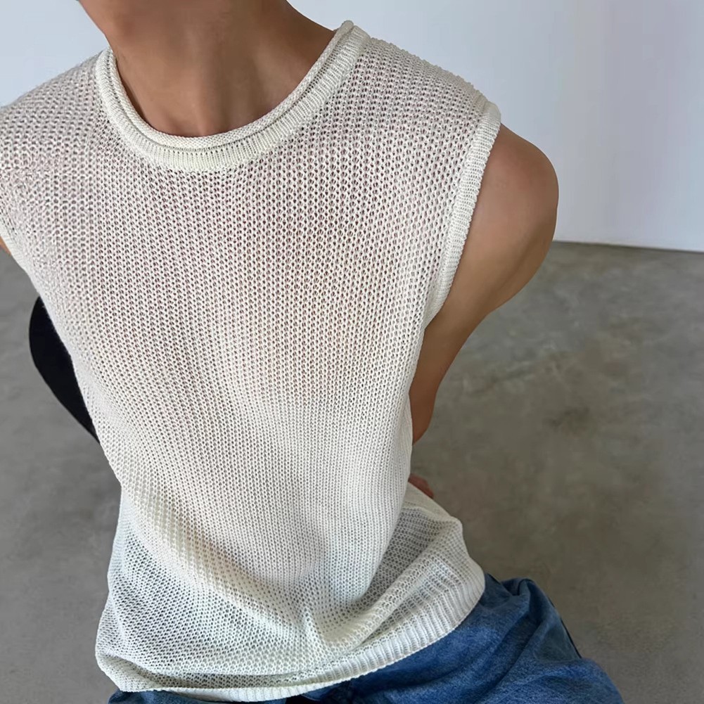Casual Wear Daily Wear Men&rsquo;s Tank Top Knitted Vest Knitted Fabric O-neck Collar
