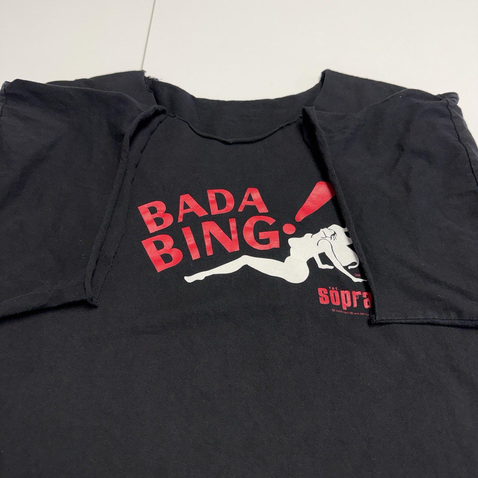 Vintage Sopranos Bada Bing! Shirt Mens XL Black Satin Dolls Club 2000s