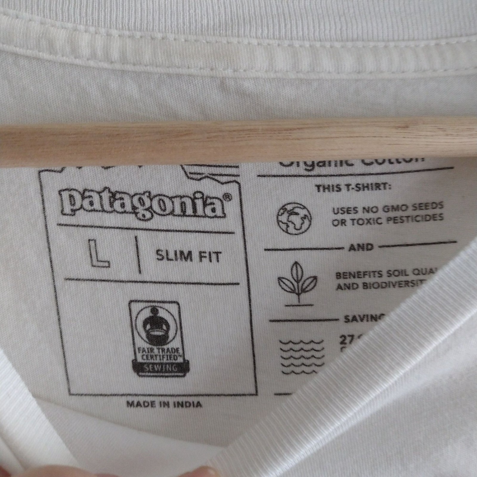 Patagonia Graphic Mens Tshirt L Live Simply Organic Cotton Slim Fit Tee