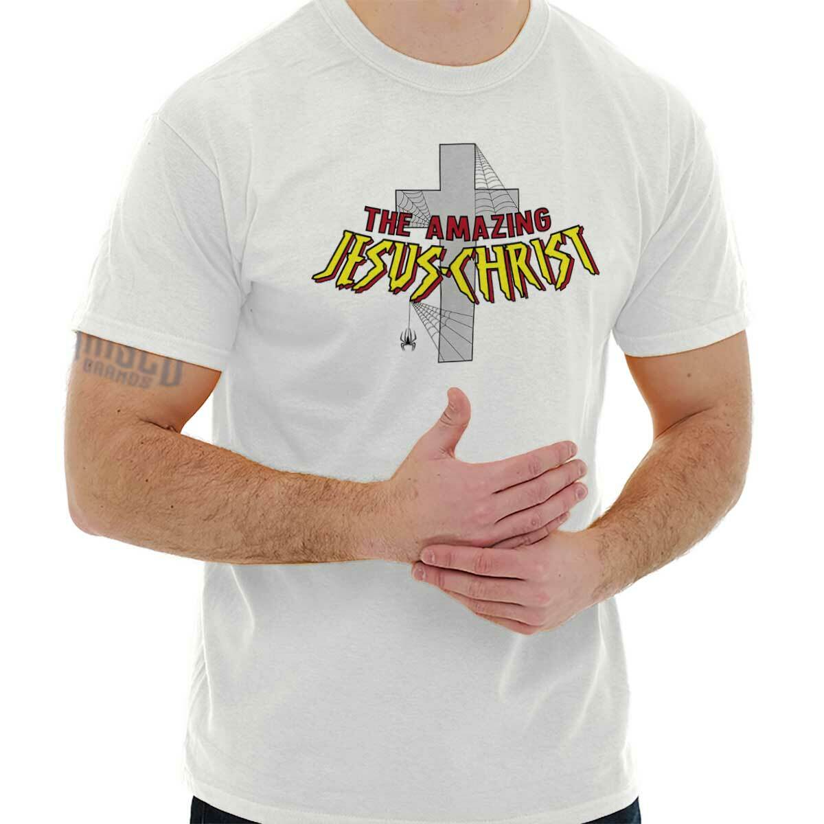 Amazing Jesus Christ Christian Religious Adult Short Sleeve Crewneck Tee