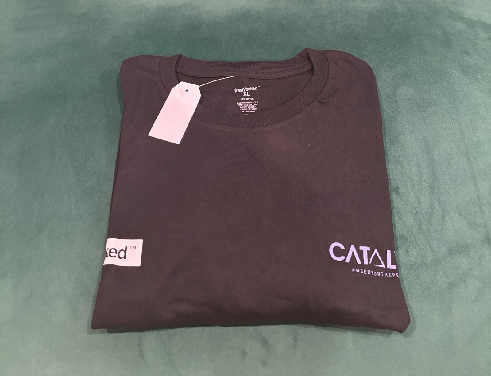 Fresh Baked x Catalyst LB Farmers Short Sleeve T Shirt Black w/ Script Size XL
