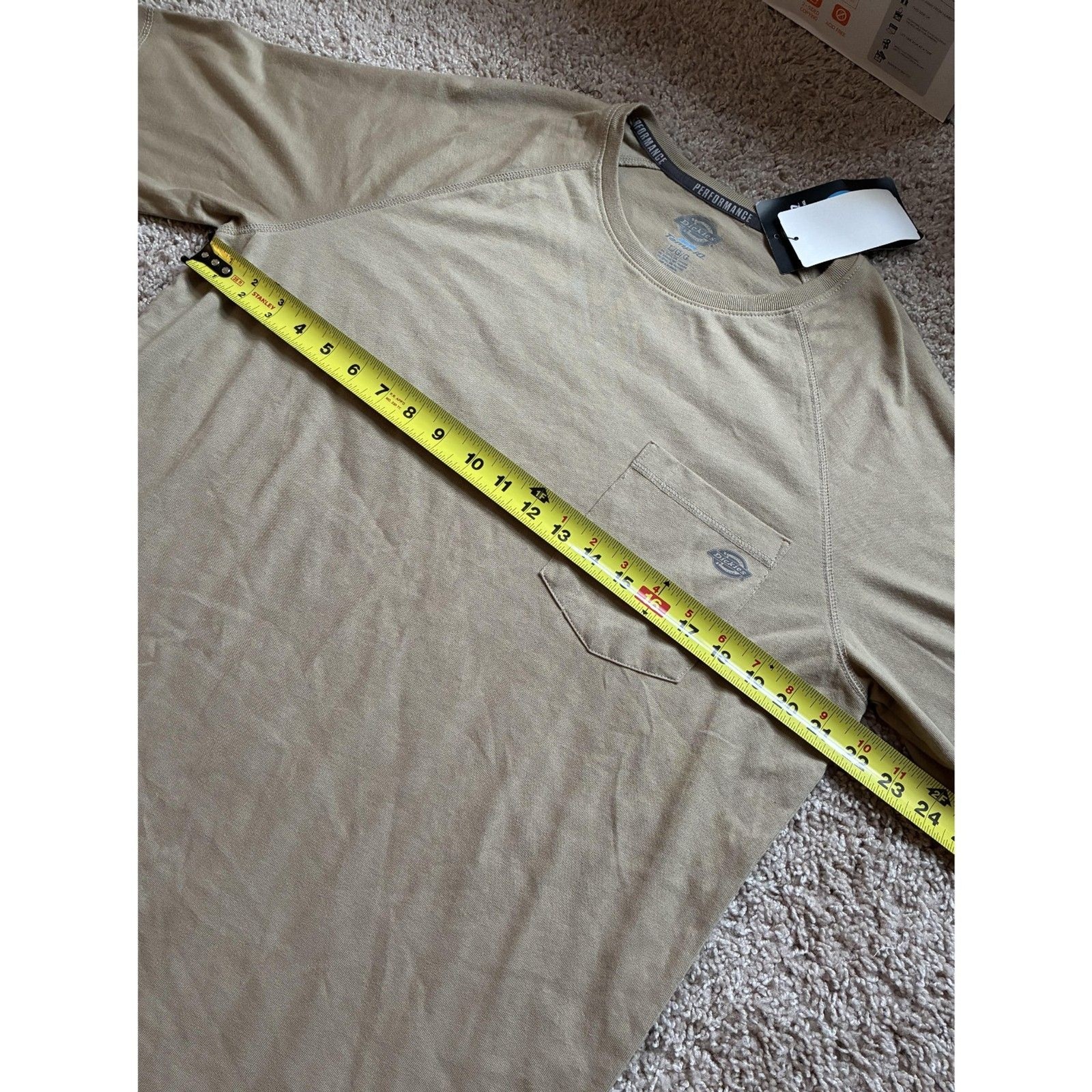 Brand New Dickies Short-Sleeve Performance Pocket Tee – Men&rsquo;s Large – Tan/Brown