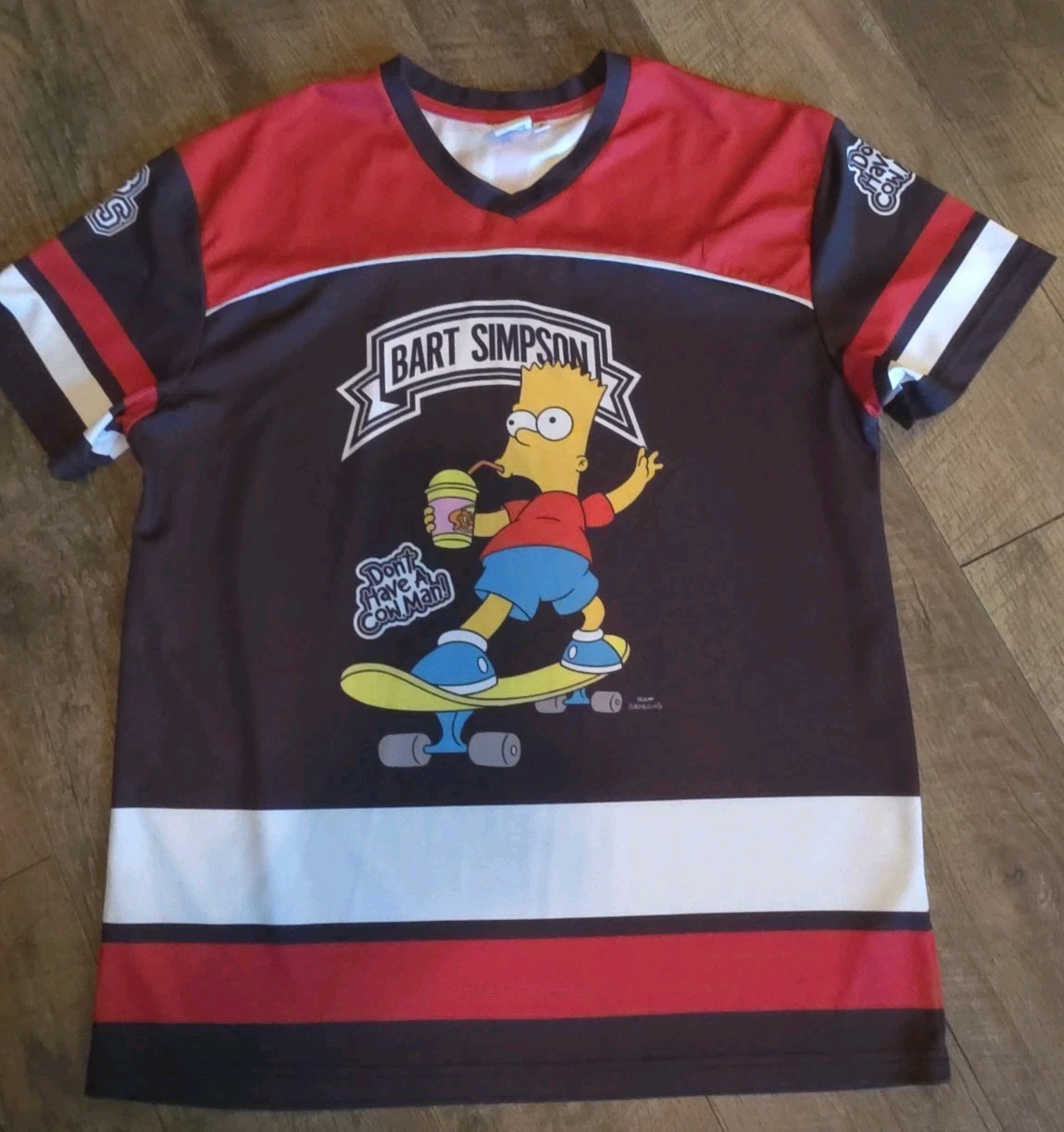 Bart Simpson Pullover Medium S/S #89 Jersey LOGO « Don&rsquo;t have a cow Man » 20th