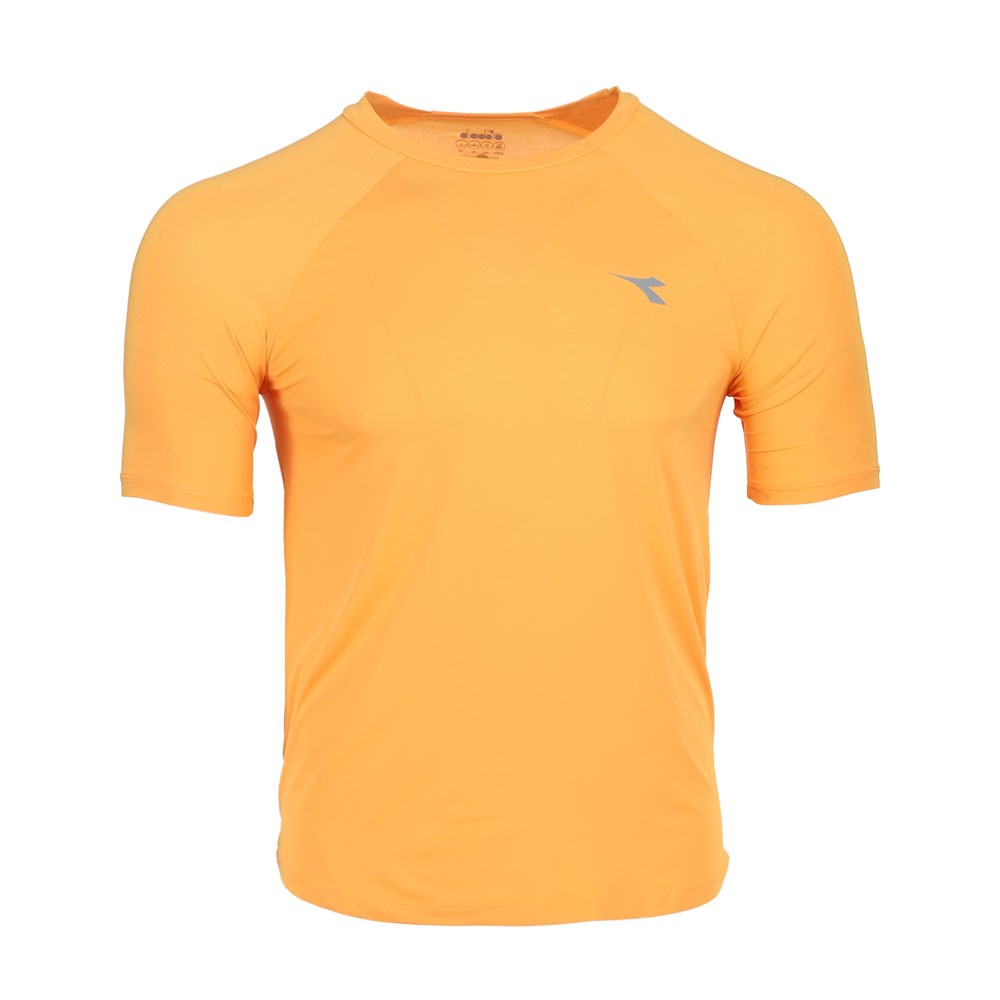diadora Super Light Crew Neck Short Sleeve Athletic T-Shirt Mens Orange Casual T