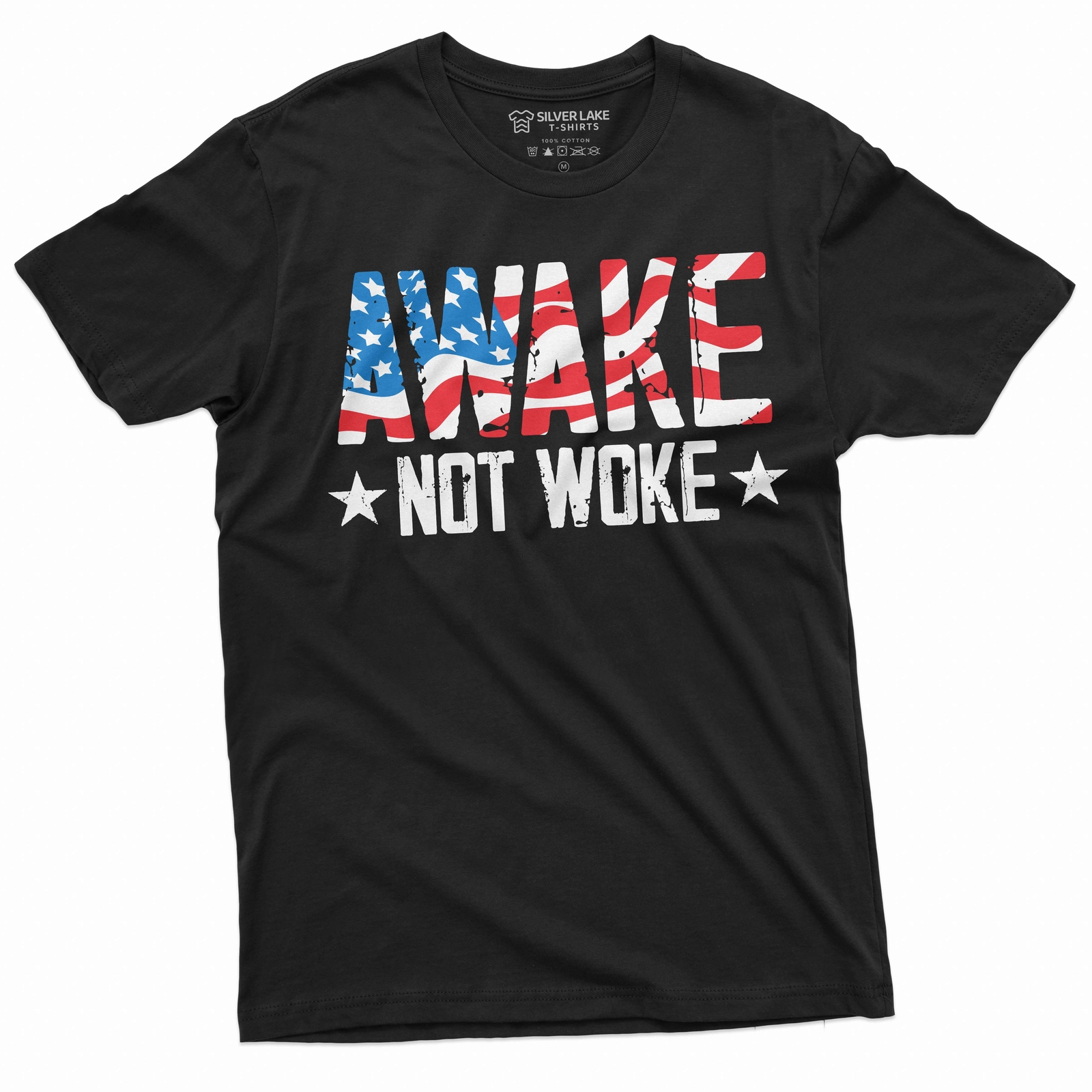 Men&rsquo;s Awake not Woke T-shirt Birthday Gift Graphic Tee Shirt
