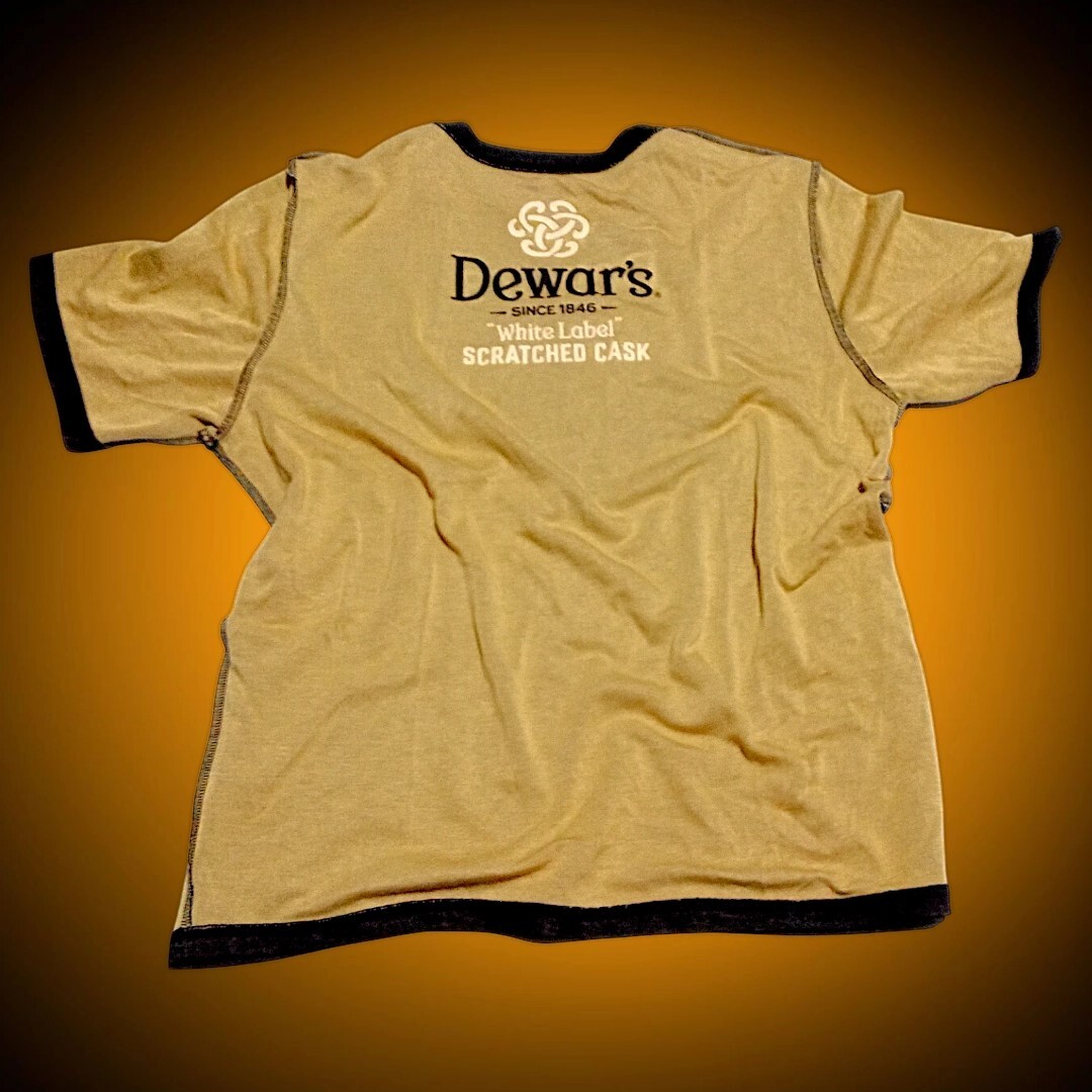 Dewar&rsquo;s High-End Gold & Black SS Reversible Crew Neck Luxury Knit Shirt M-L-XL