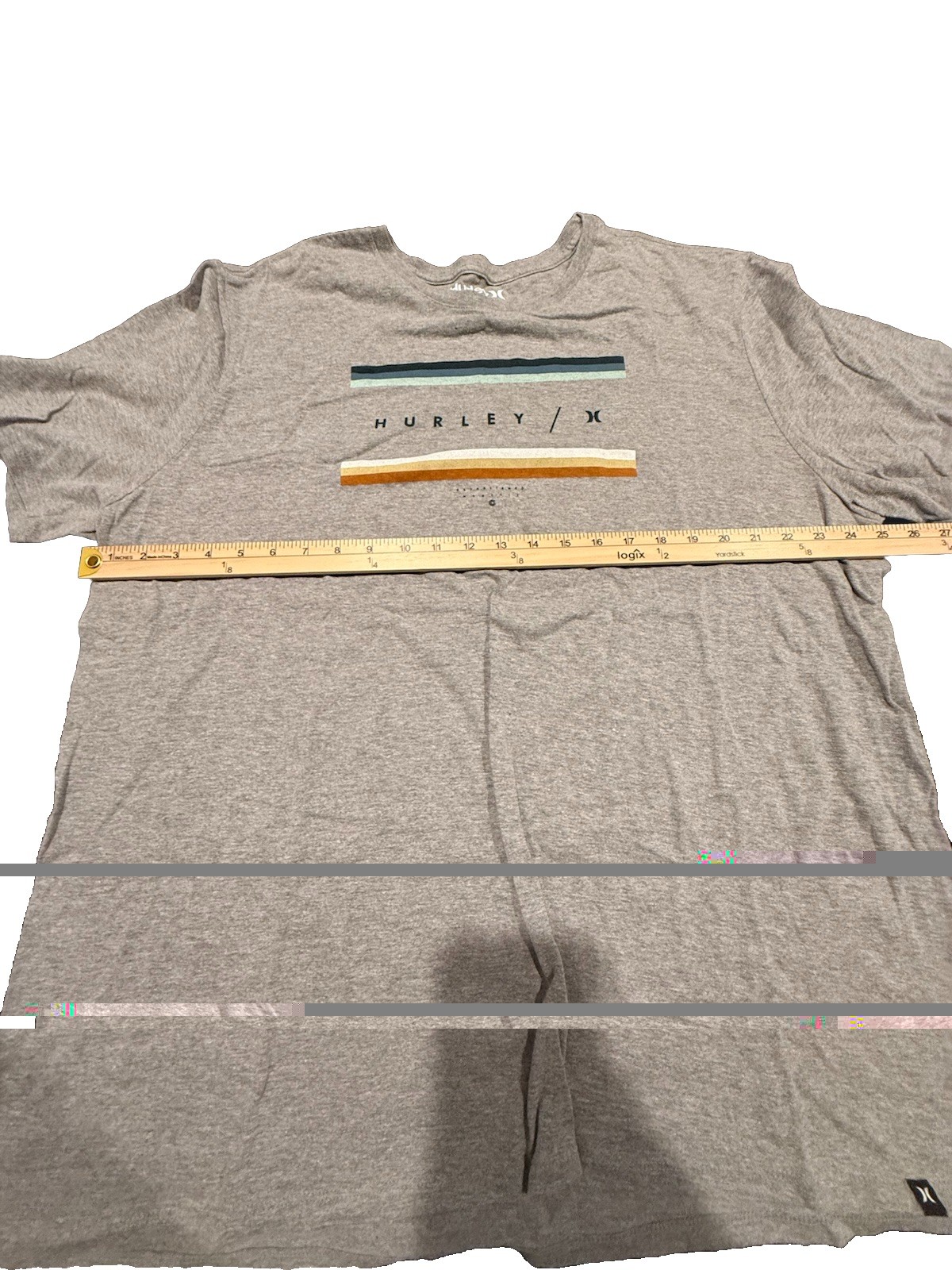 Hurley Mens XXL Gray Logo Graphic T Shirt Short Sleeve Surf Skate
