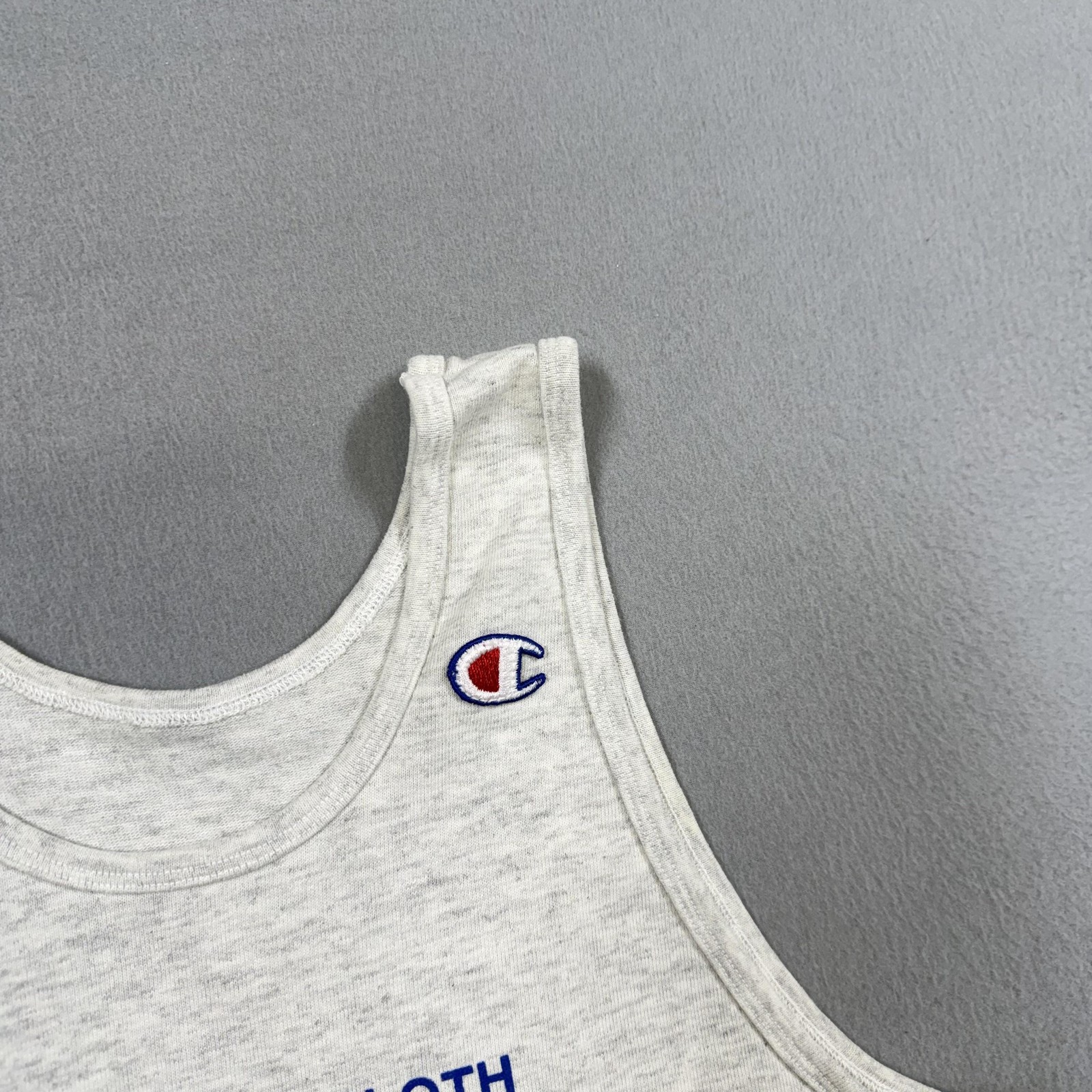 Vintage Champion Shirt Mens Large Gray Scrimmage Cloth Tank Top Jersey Made USA