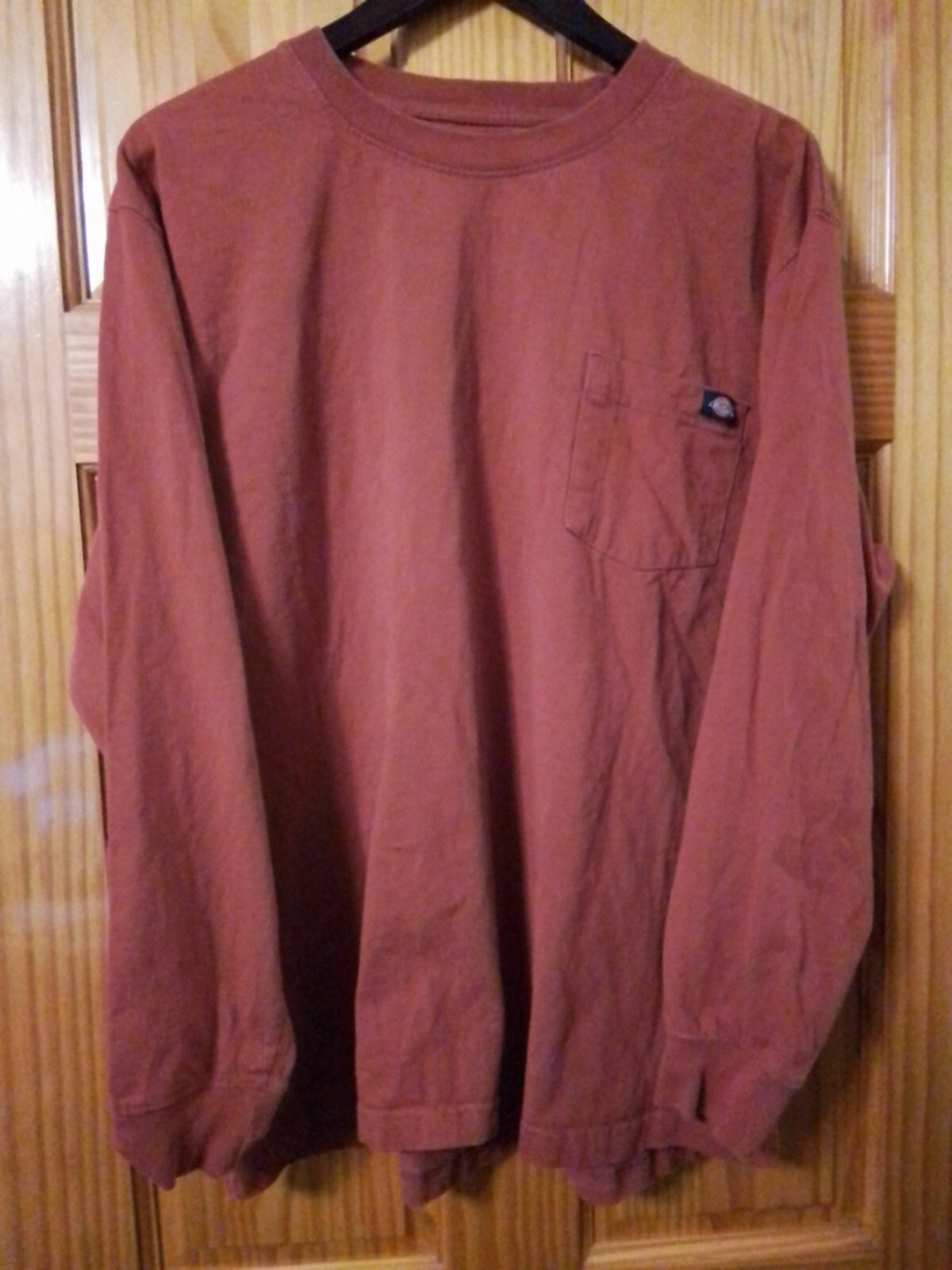 Dickies Mens Work Shirt Adult XL Brown Long Sleeve 100% Cotton Thick See Video