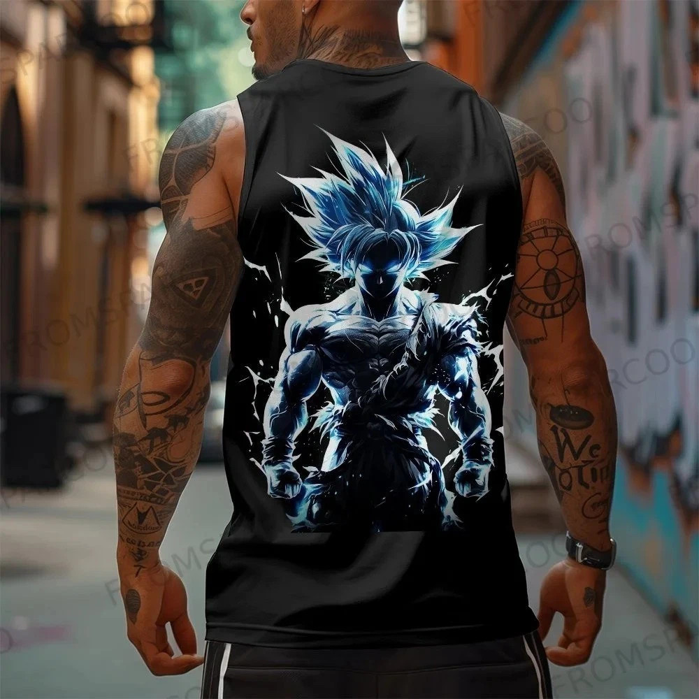 Ball Goku Anime Printed Pure Cotton Tank Top American Men&rsquo;s and
