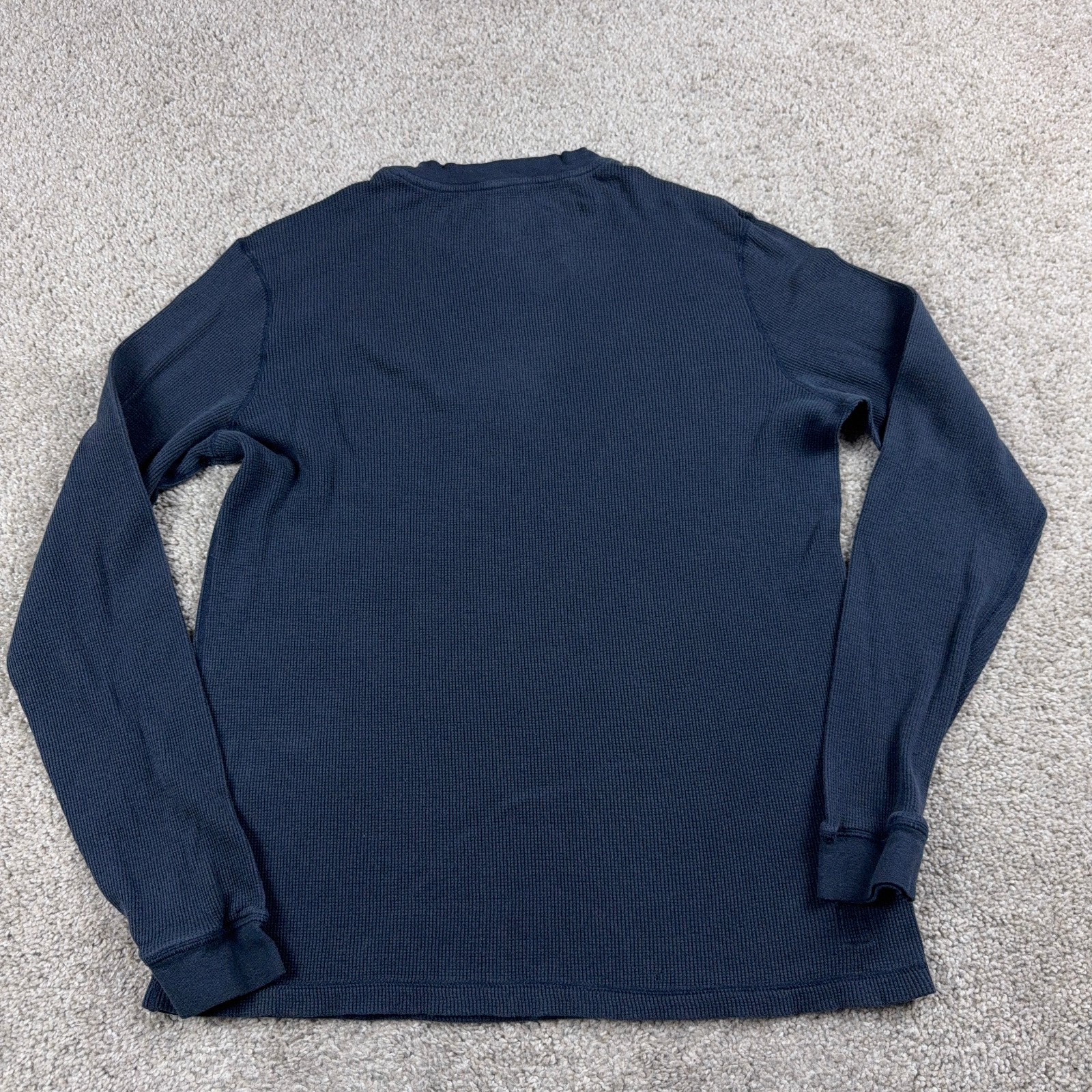 Vuori Shirt Mens Large Blue Waffle Knit Thermal Lightweight Stretch Hiking