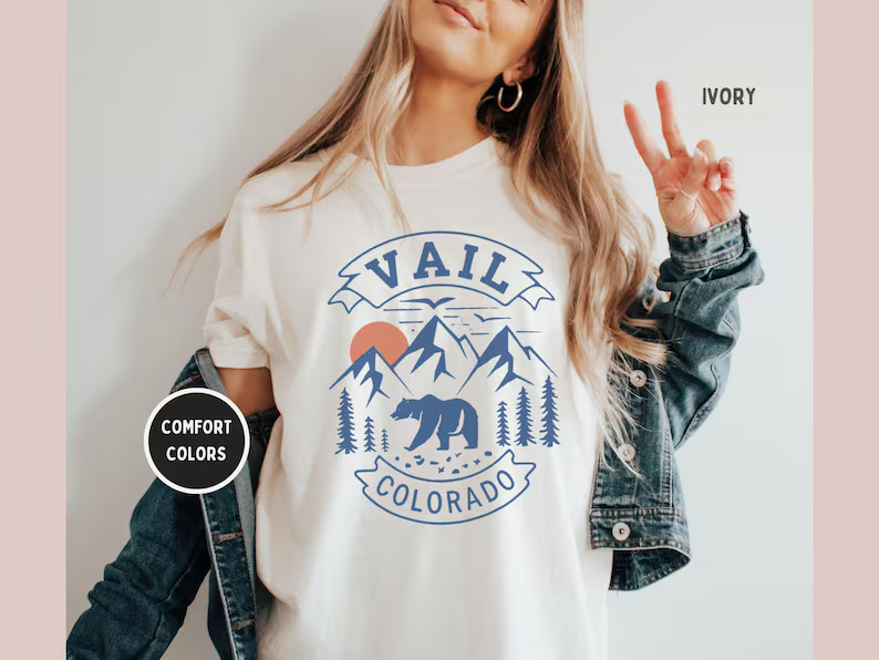 Vintage Vail Colorado Ski Mountain Travel Resort Retro Comfort Tee